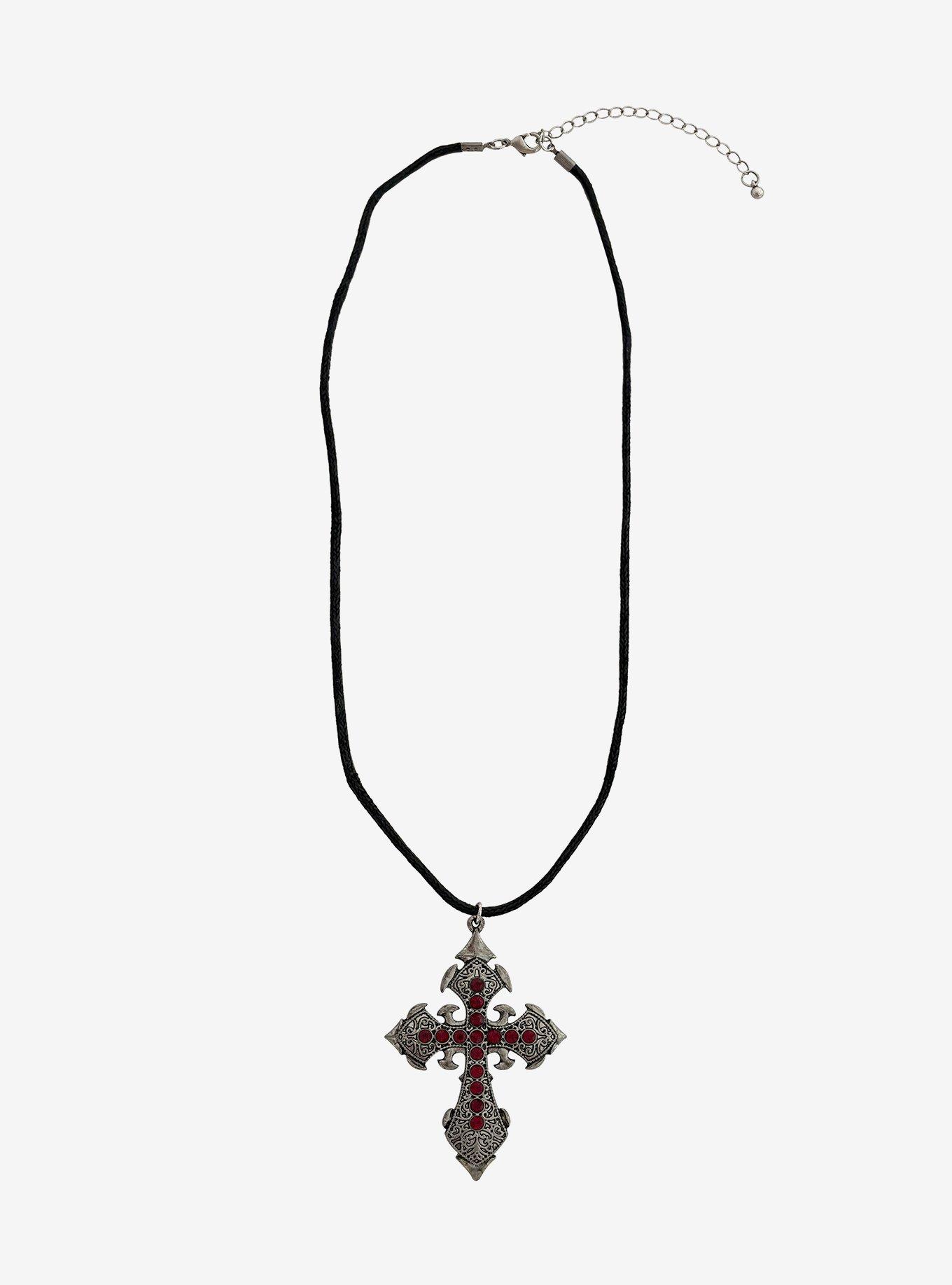 Cosmic Aura Gothic Cross Necklace, , hi-res