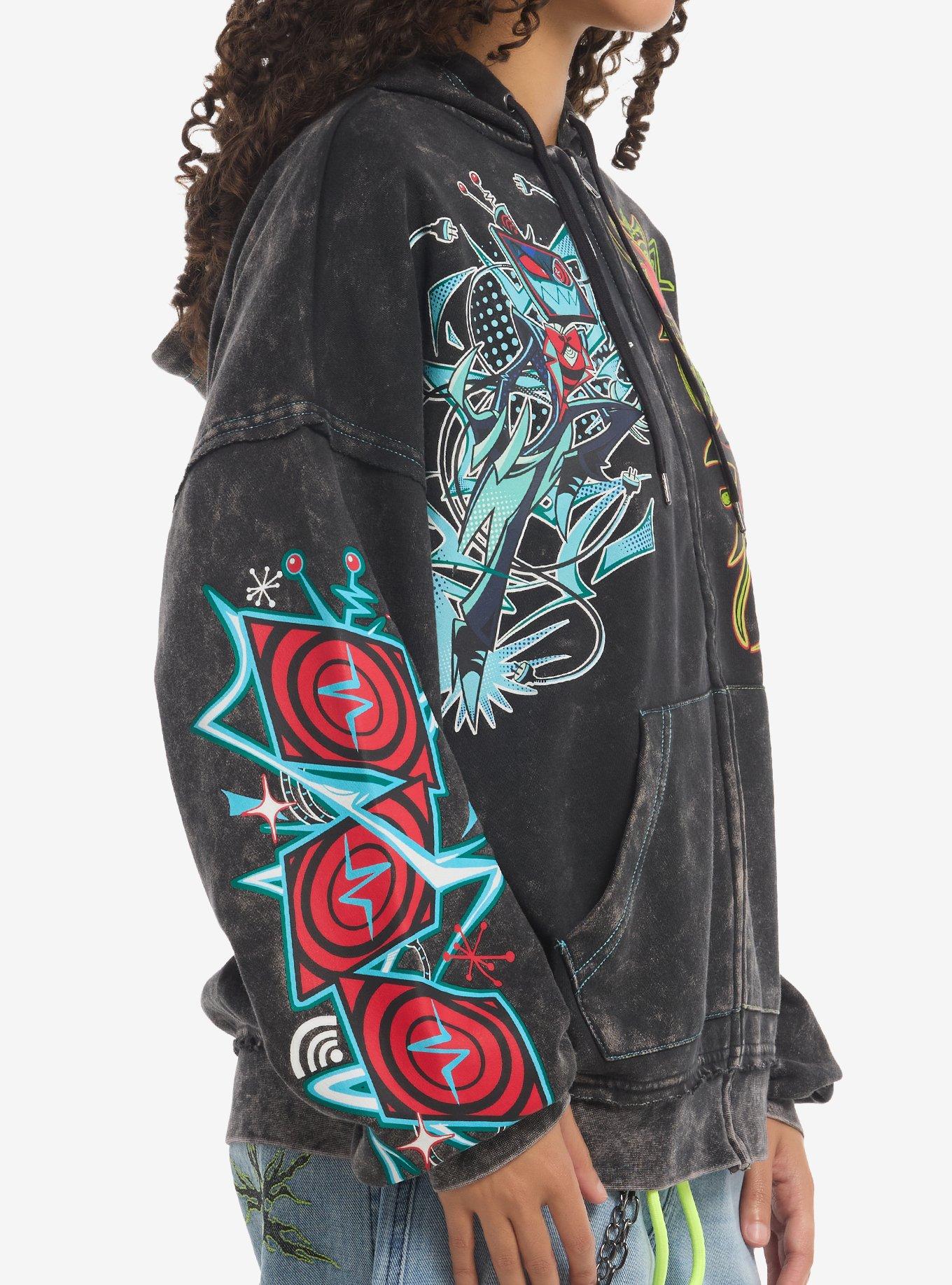 Hazbin Hotel Alastor & Vox Split Girls Hoodie, MULTI, alternate - view 5