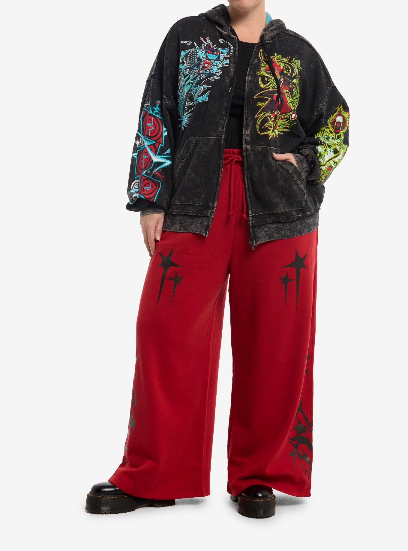 Hazbin Hotel Alastor & Vox Split Girls Hoodie Plus Size, MULTI, alternate - view 3