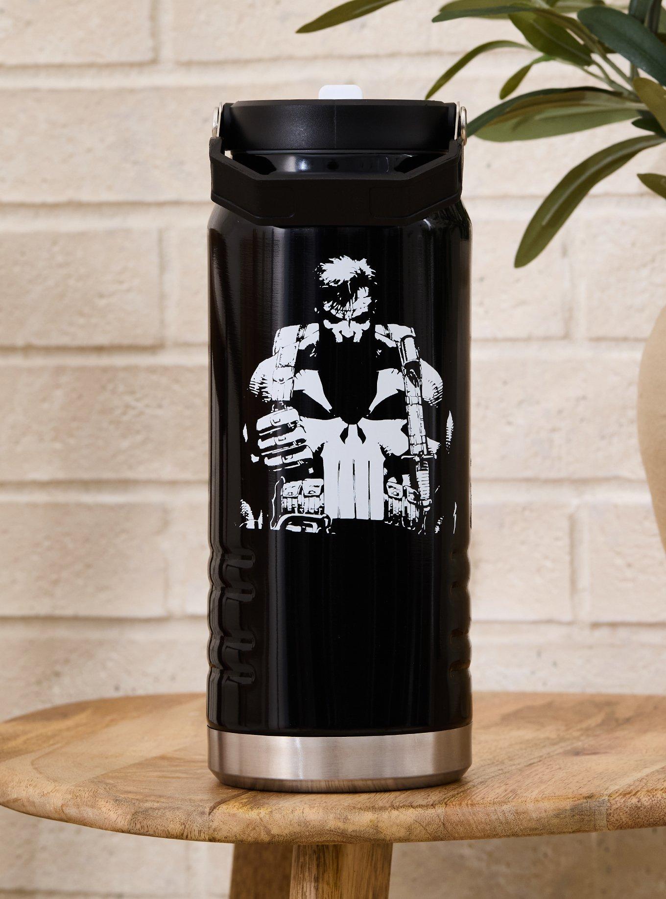 Marvel Punisher Flip Straw Water Bottle - BoxLunch Exclusive