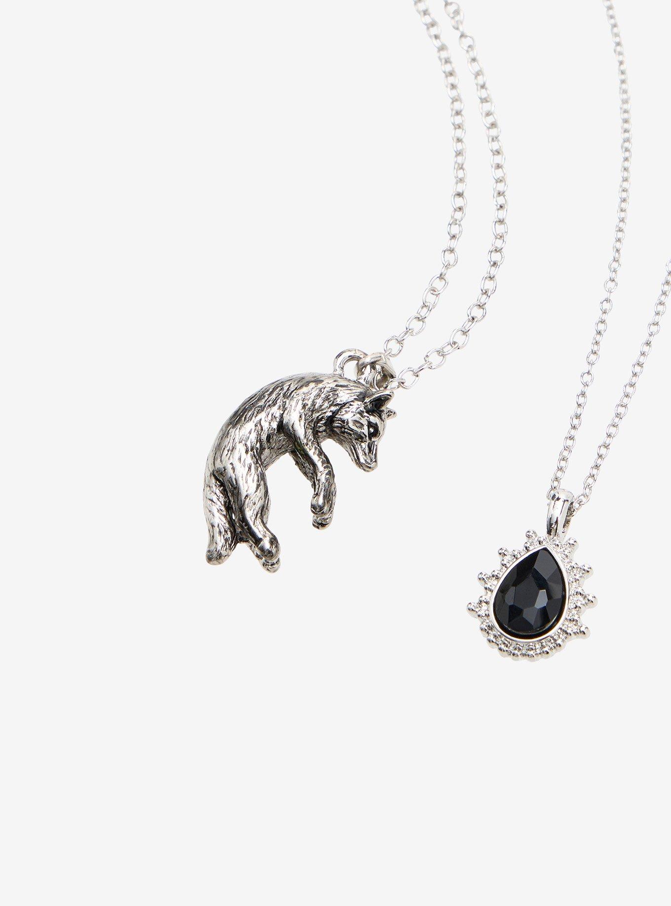 Thorn & Fable Wolf Black Gem Necklace Set, , alternate - view 3