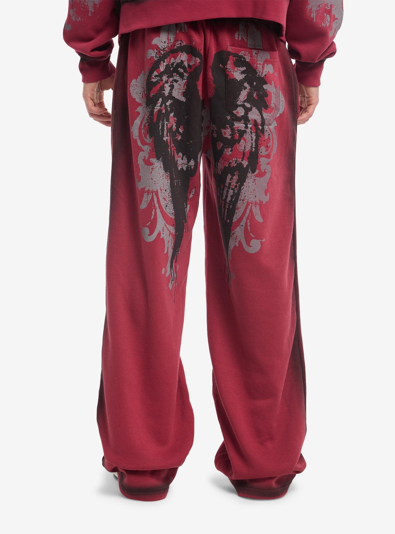 Cross Wings Spray Paint Sweatpants, BLACK, alternate - view 2