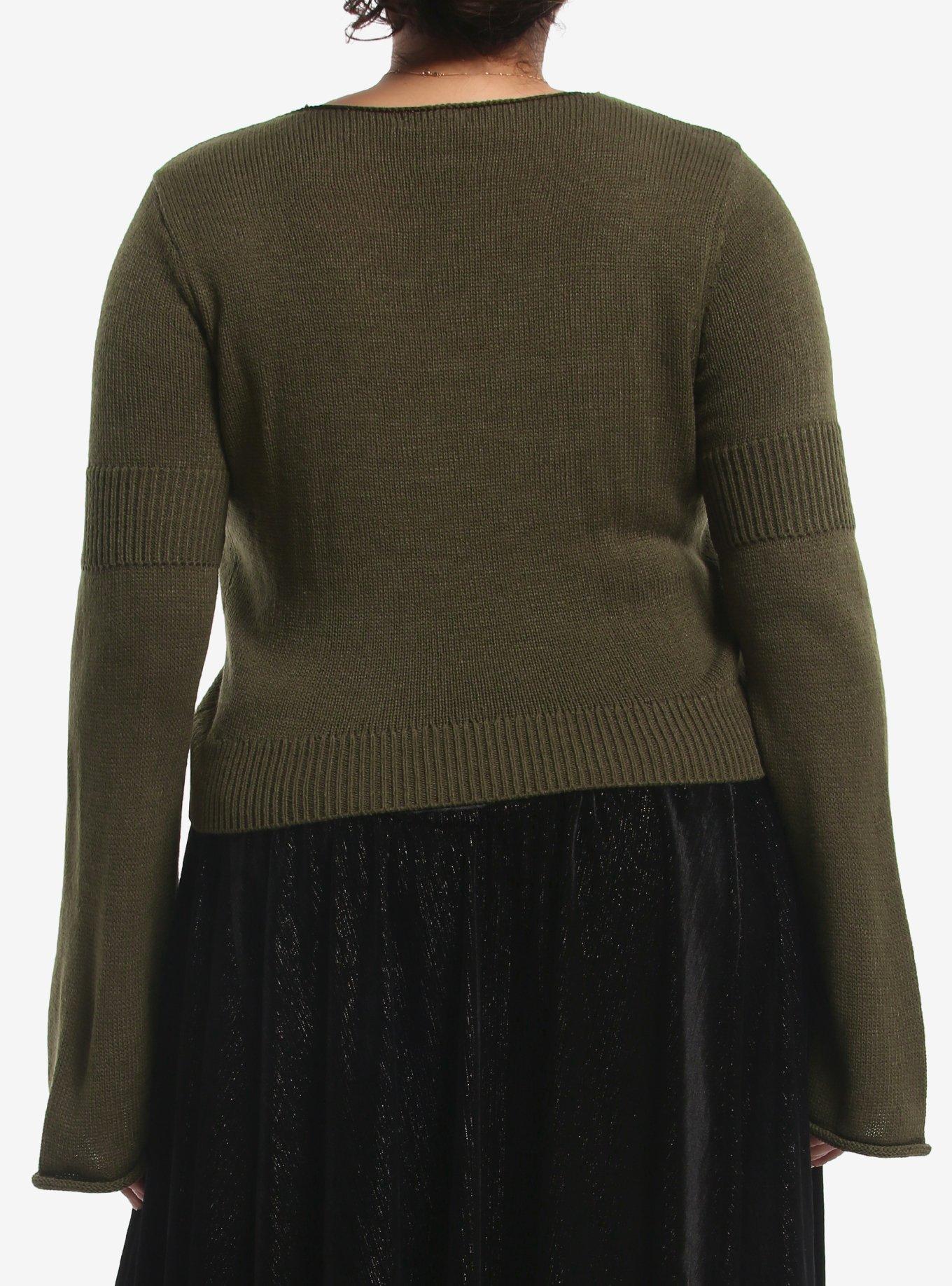 Thorn & Fable Butterfly Girls Bell Sleeve Sweater Plus Size, MULTI, alternate - view 3