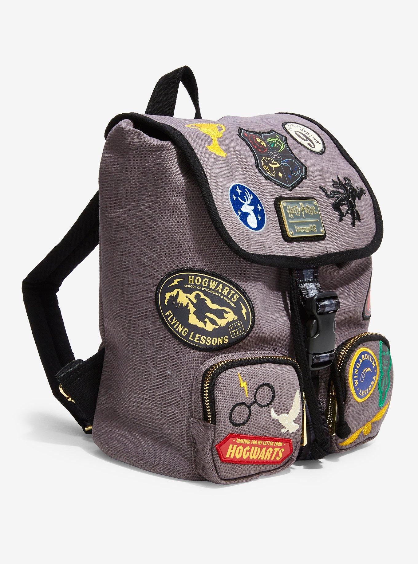 Loungefly Harry Potter Hogwarts Patches Canvas Mini Backpack - BoxLunch Exclusive, , alternate - view 2