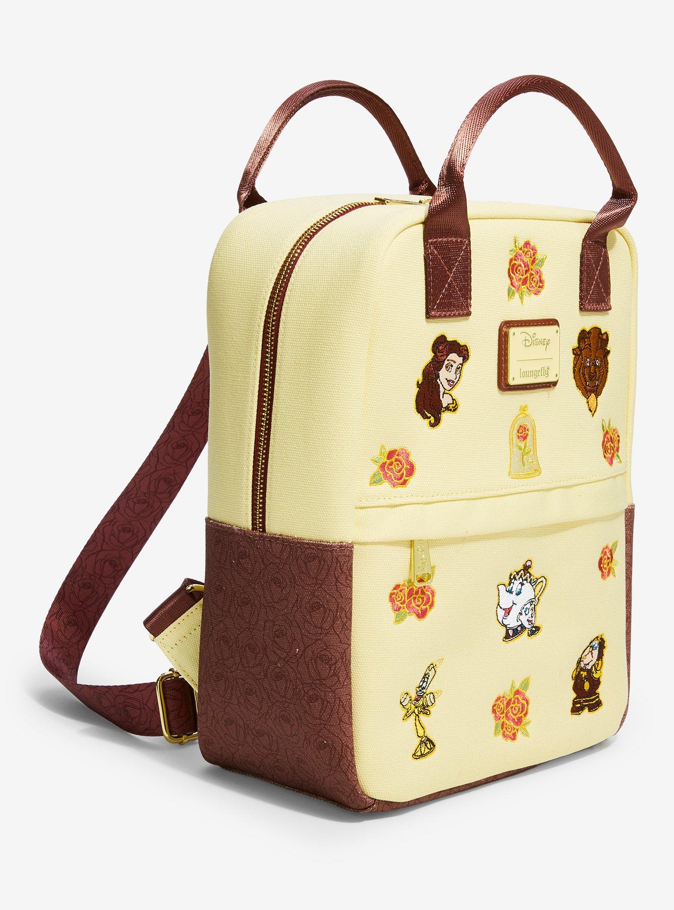 Loungefly Disney Beauty and The Beast Embroidered Canvas Mini Backpack - BoxLunch Exclusive