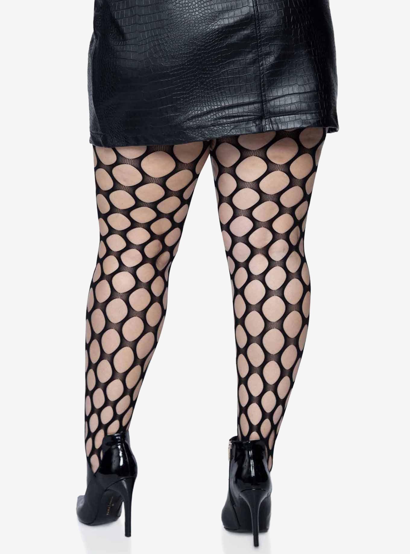 Jumbo Pothole Net Tights Plus Size, , hi-res