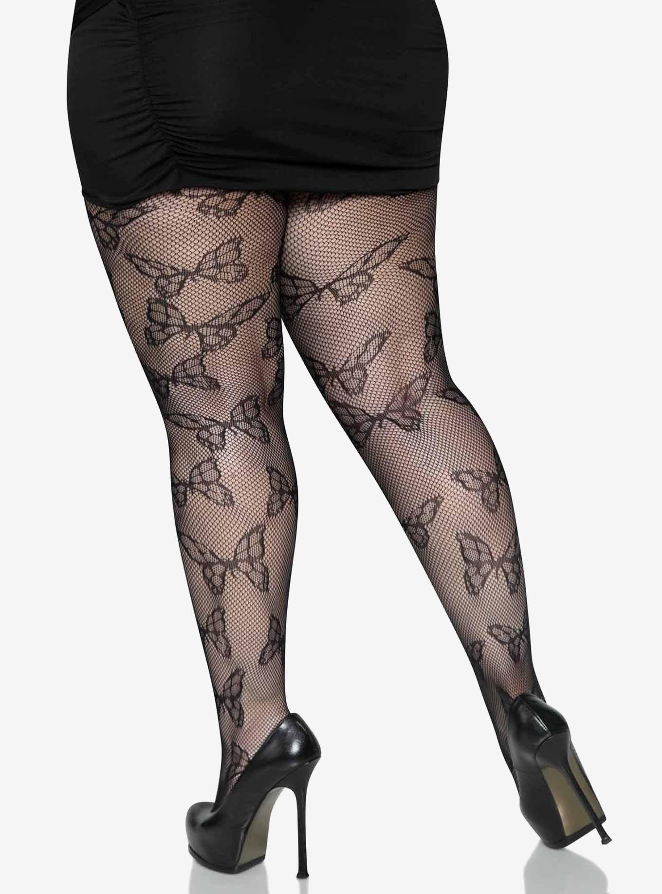 Butterfly Net Tights Plus Size, , hi-res