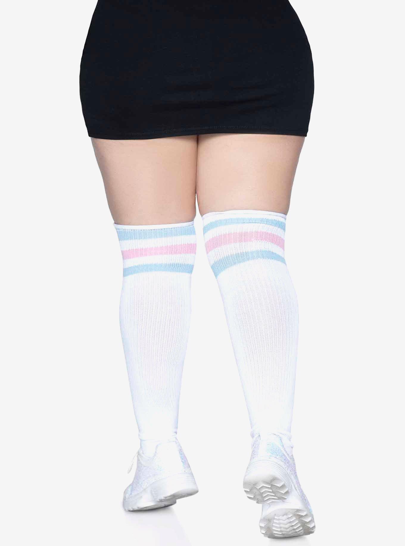 Over The Knee Athletic Socks Multi Plus Size, , hi-res