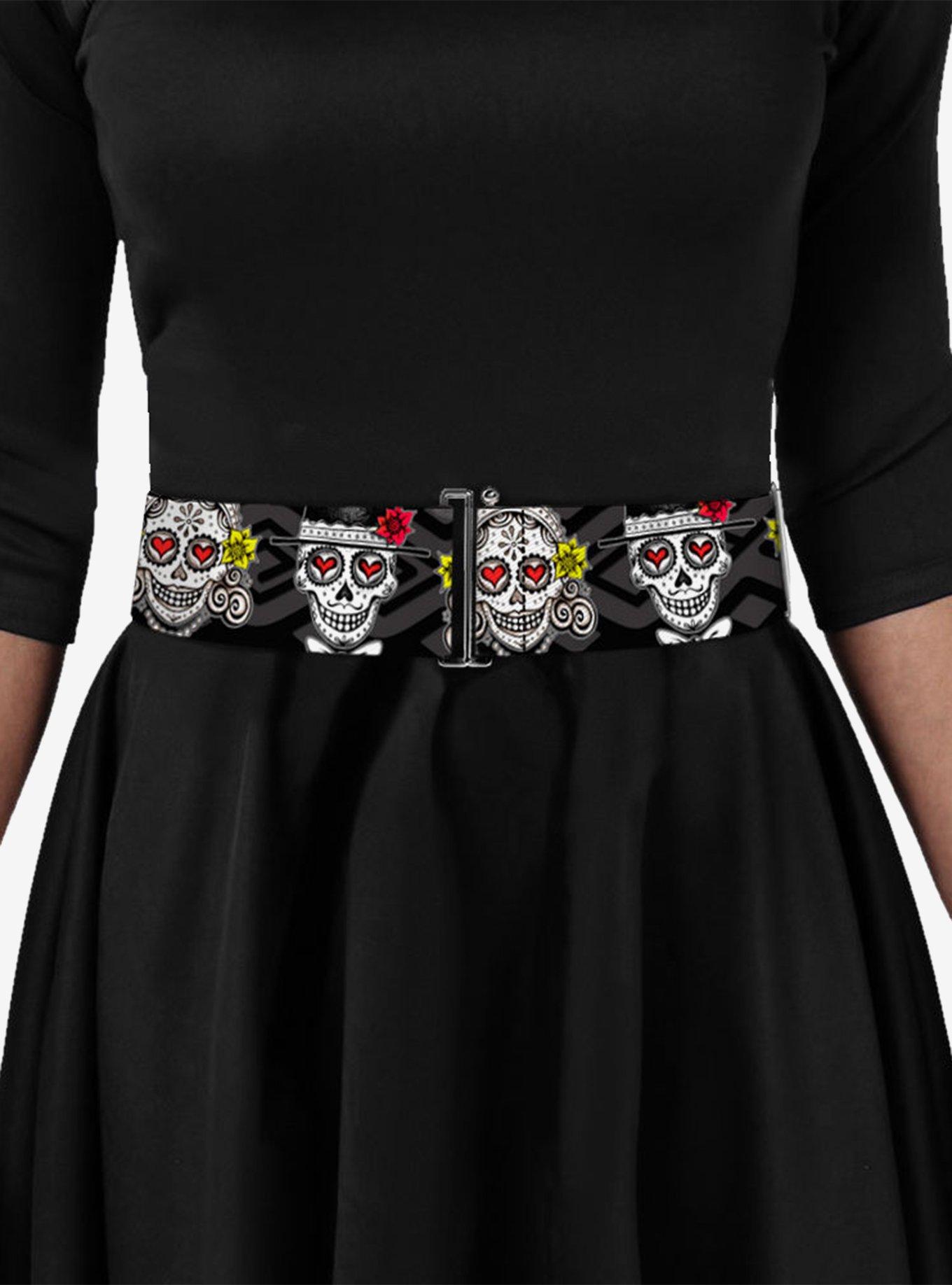 Thaneeya Mcardle Los Novios Black Gray White Multi Cinch Belt, GREY, alternate