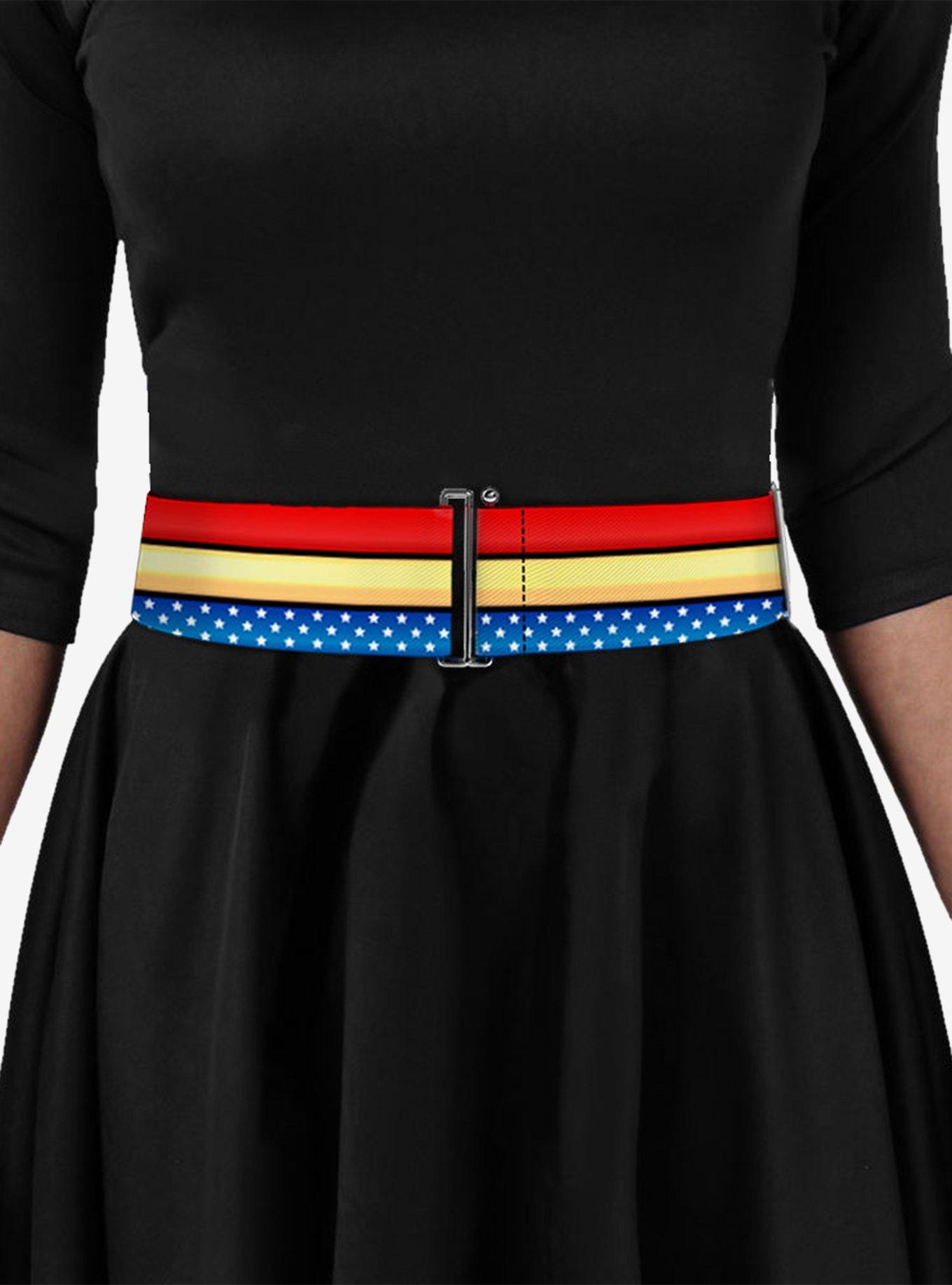 DC Comics Wonder Woman Stripe Stars Cinch Belt, MULTI, alternate