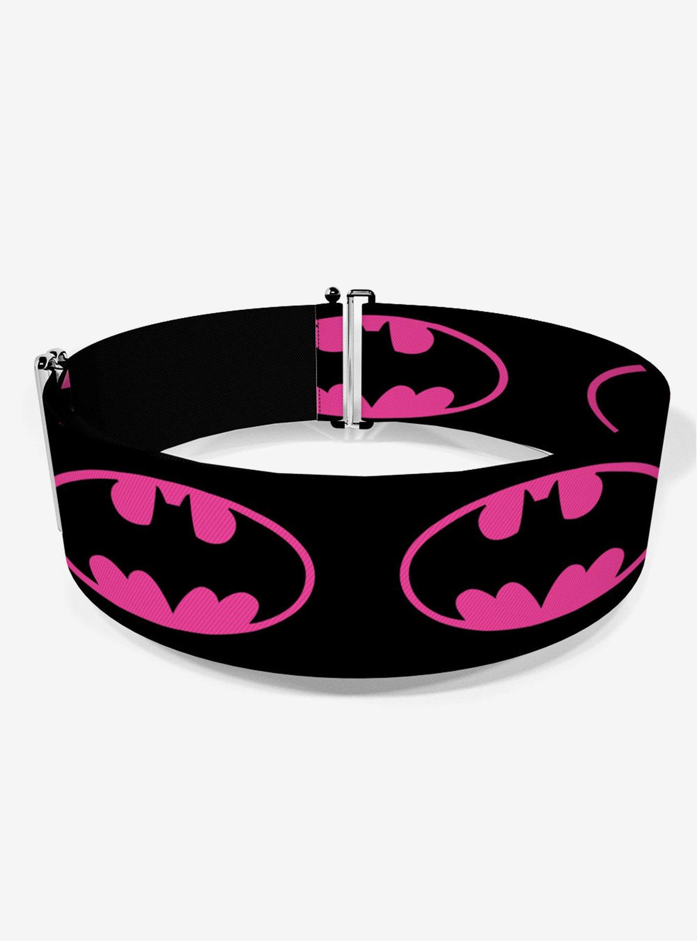 DC Comics Batman Shield Black Fuchsia Cinch Belt, , hi-res