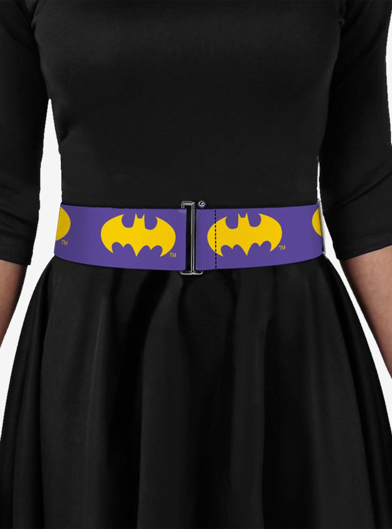 DC Comics Batman Signal Purple Yellow Cinch Belt, BRIGHT YELLOW, alternate