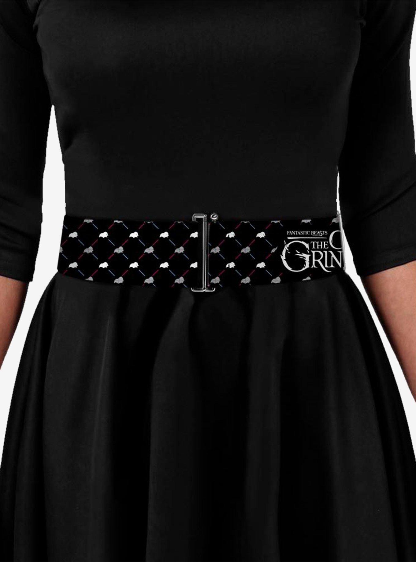 Fantastic Beast Crimes of Grindelwald Baby Niffler Monogram Cinch Belt, BLACK, alternate