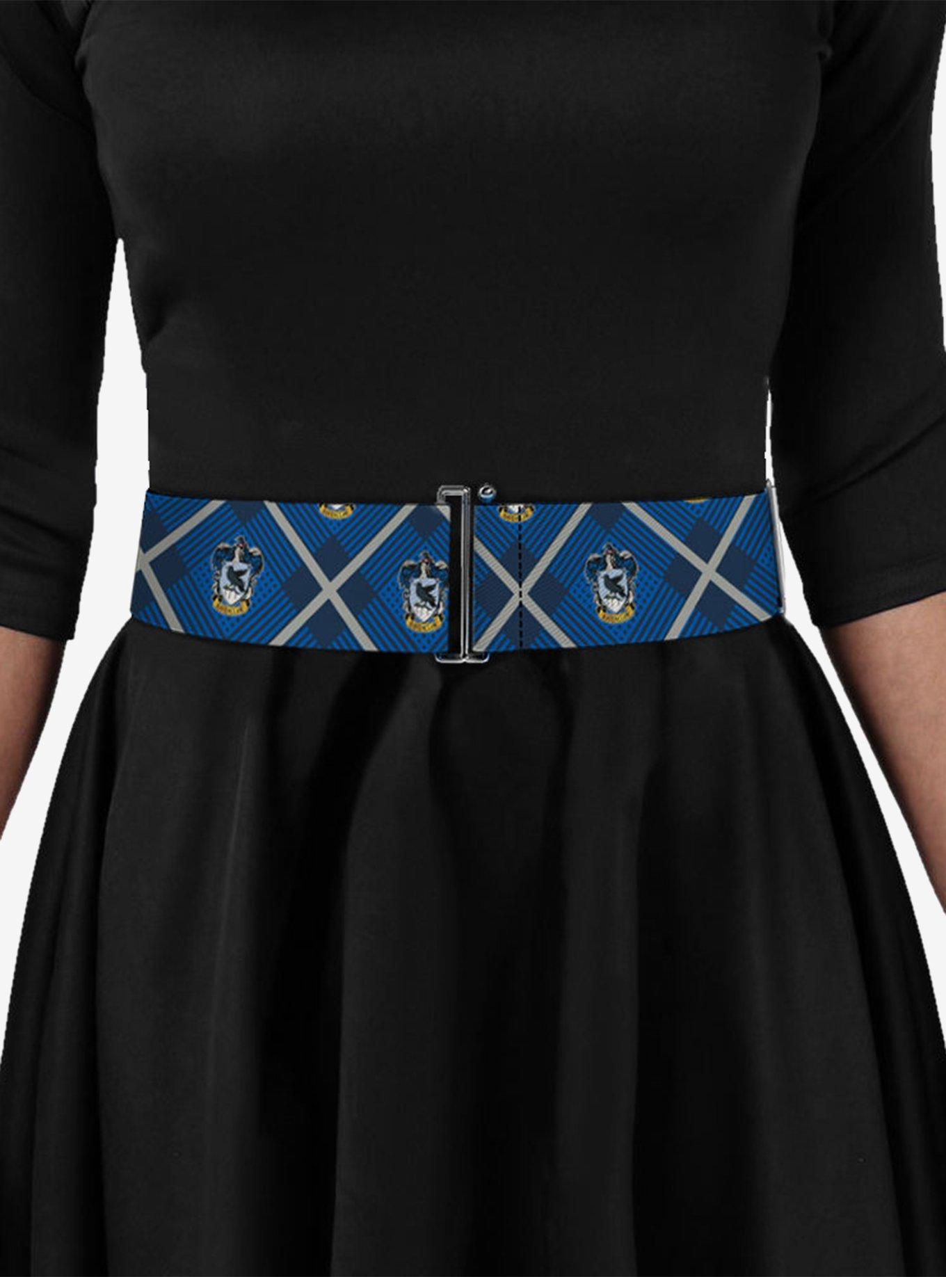 Harry Potter Ravenclaw Crest Plaid Cinch Belt, BLUE, alternate