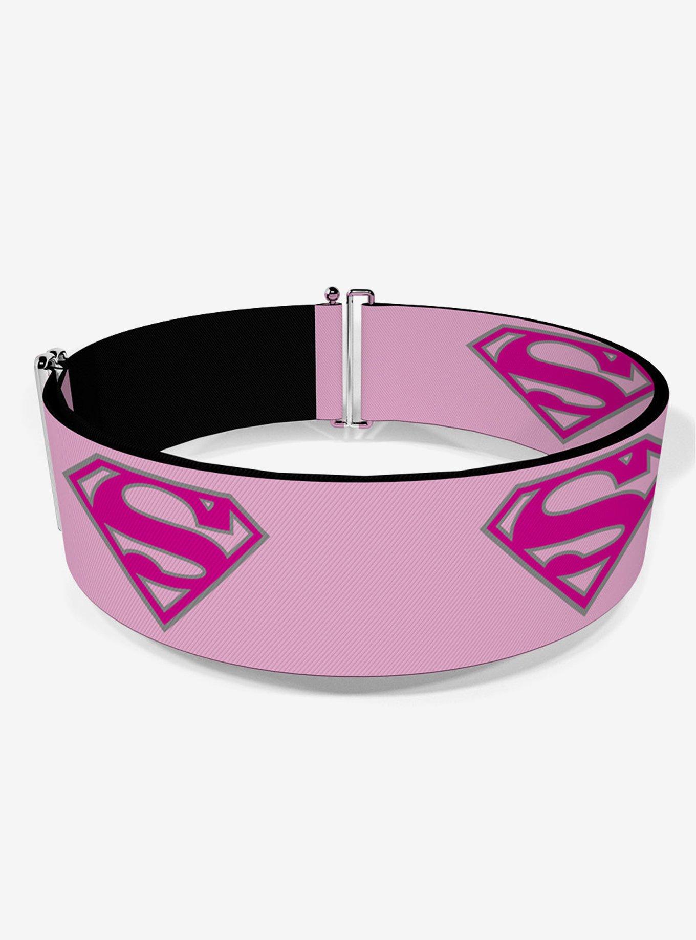 DC Comics Superman Shield Pink Cinch Belt, , hi-res