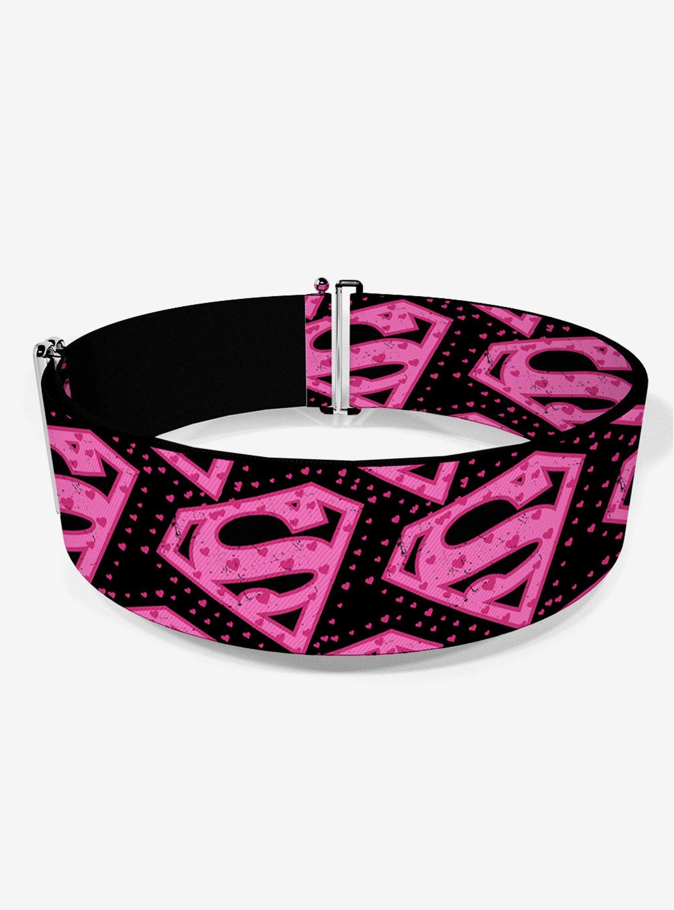 DC Comics Superman Diagonal Logo Hearts Cinch Belt, , hi-res
