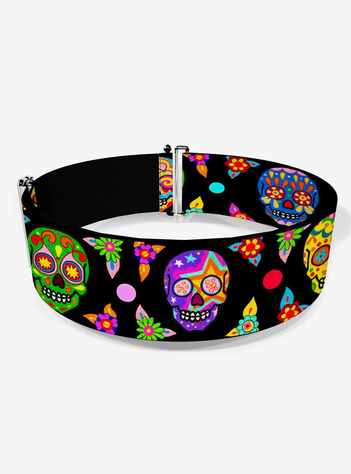 Thaneeya McArdle Colorful Calaveras Black Multi Cinch Belt