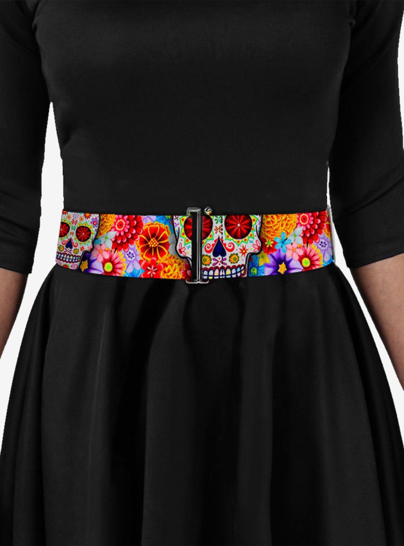 Thaneeya Mcardle Sugar Skull Starburst White Multi Cinch Belt, RED, alternate - view 3