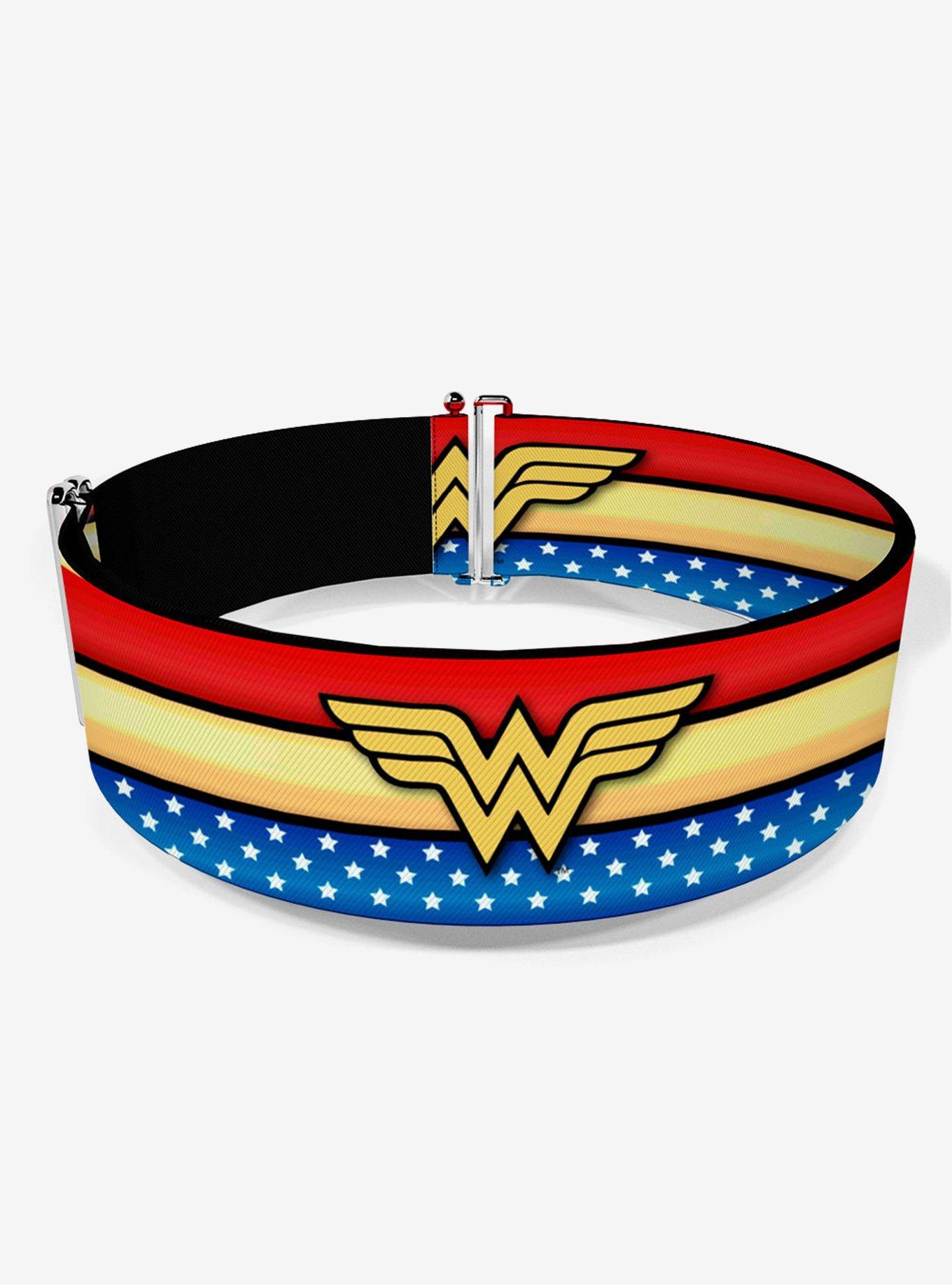 DC Comics Wonder Woman Logo Stripe Stars Cinch Belt, , hi-res