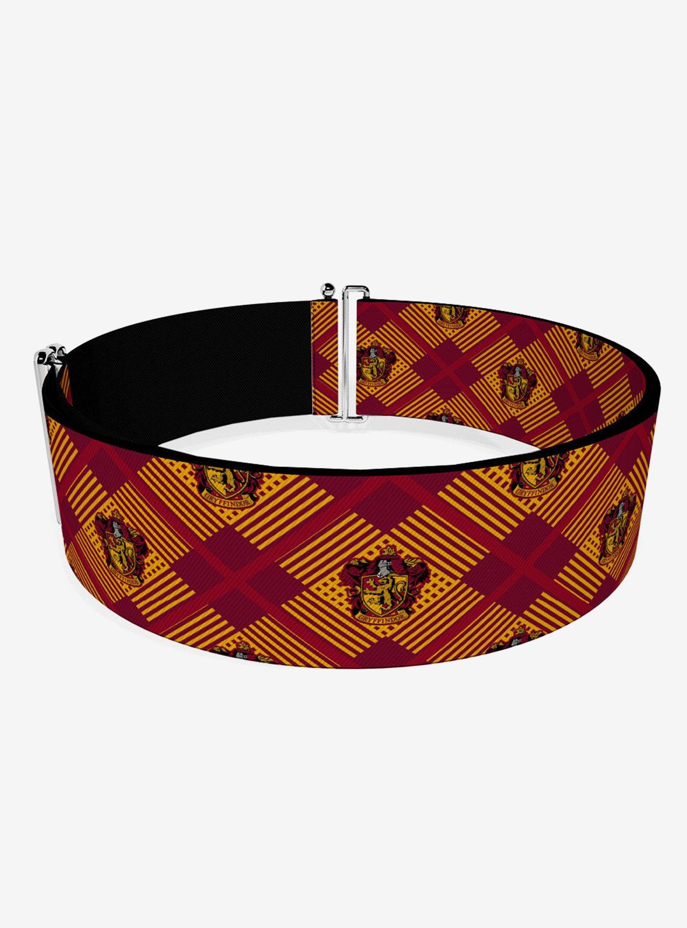 Harry Potter Gryffindor Crest Plaid Reds Gold Cinch Belt, , hi-res