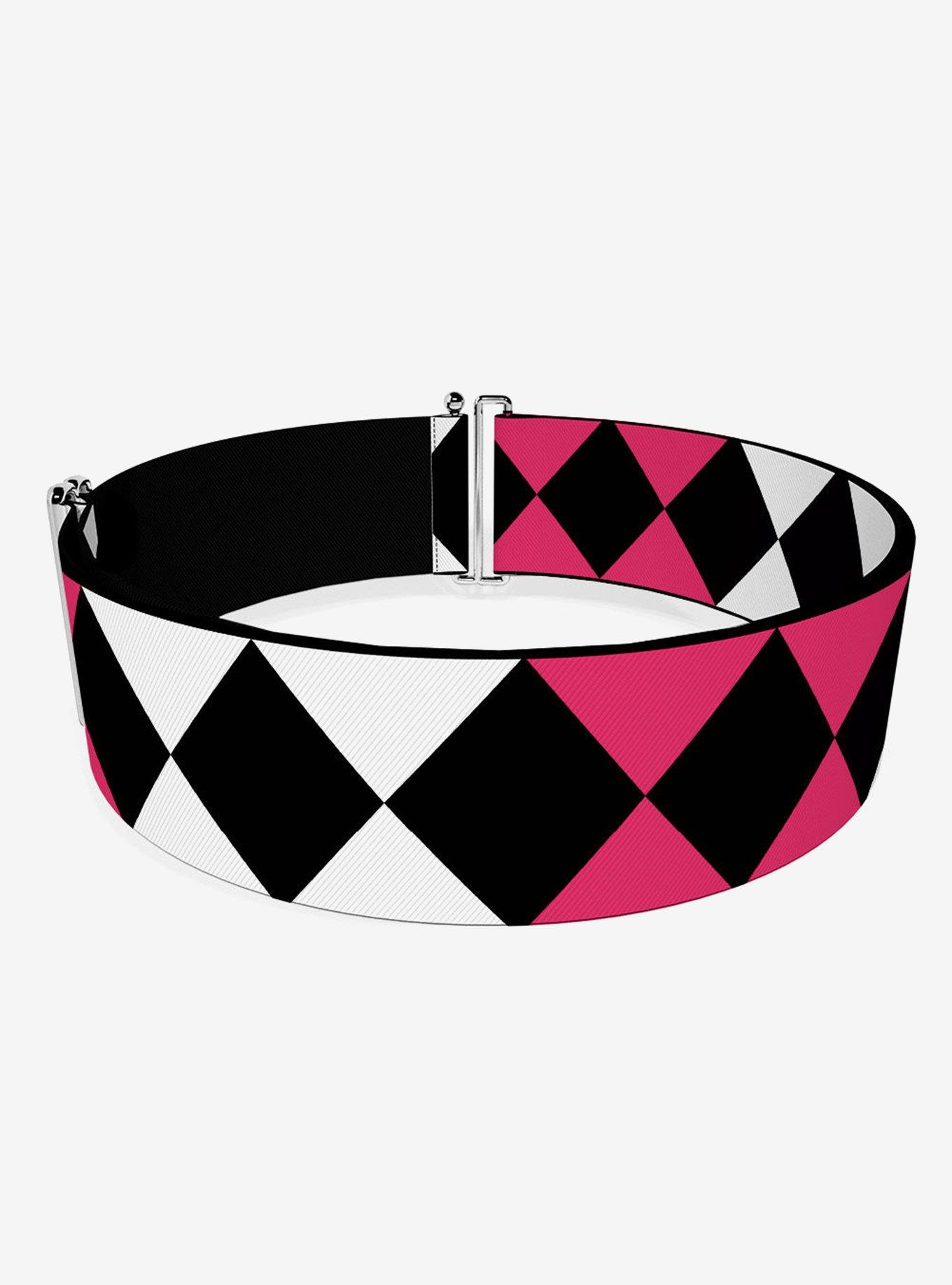 DC Comics Birds of Prey Harley Quinn Diamonds Split Pink Cinch Belt, , hi-res