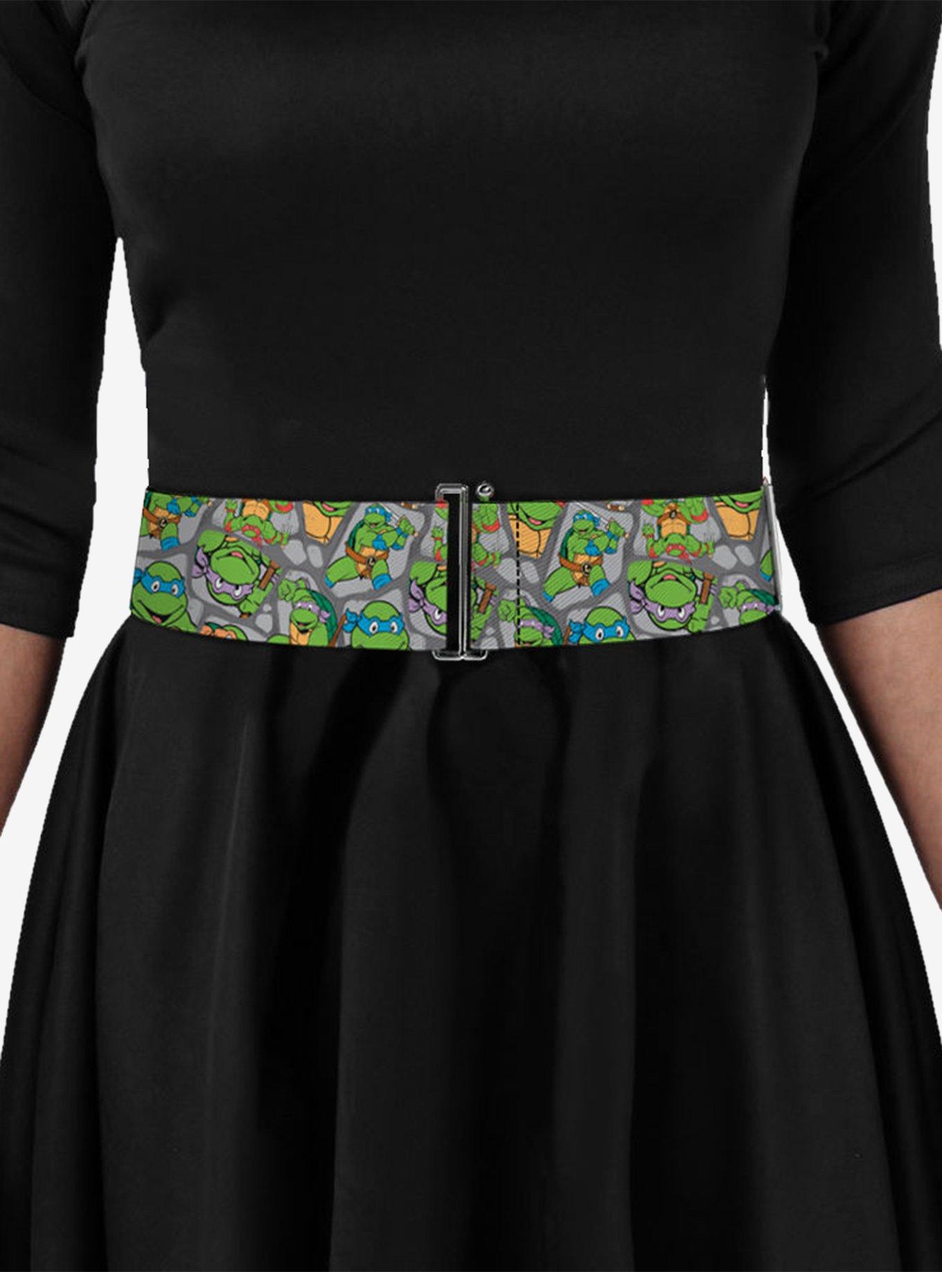 Teenage Mutant Ninja Turtles Expression Pose Turtle Shell Collage Cinch Belt, GREEN, alternate - view 3