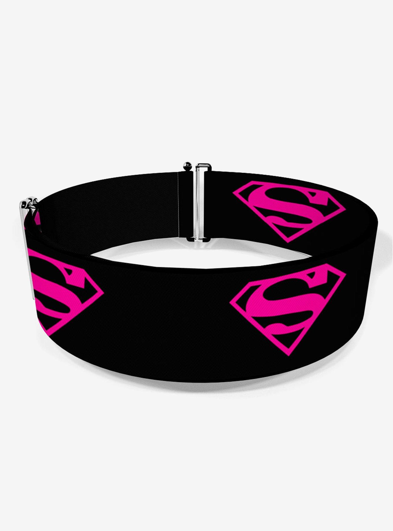 DC Comics Superman Shield Black Hot Pink Cinch Belt, , hi-res