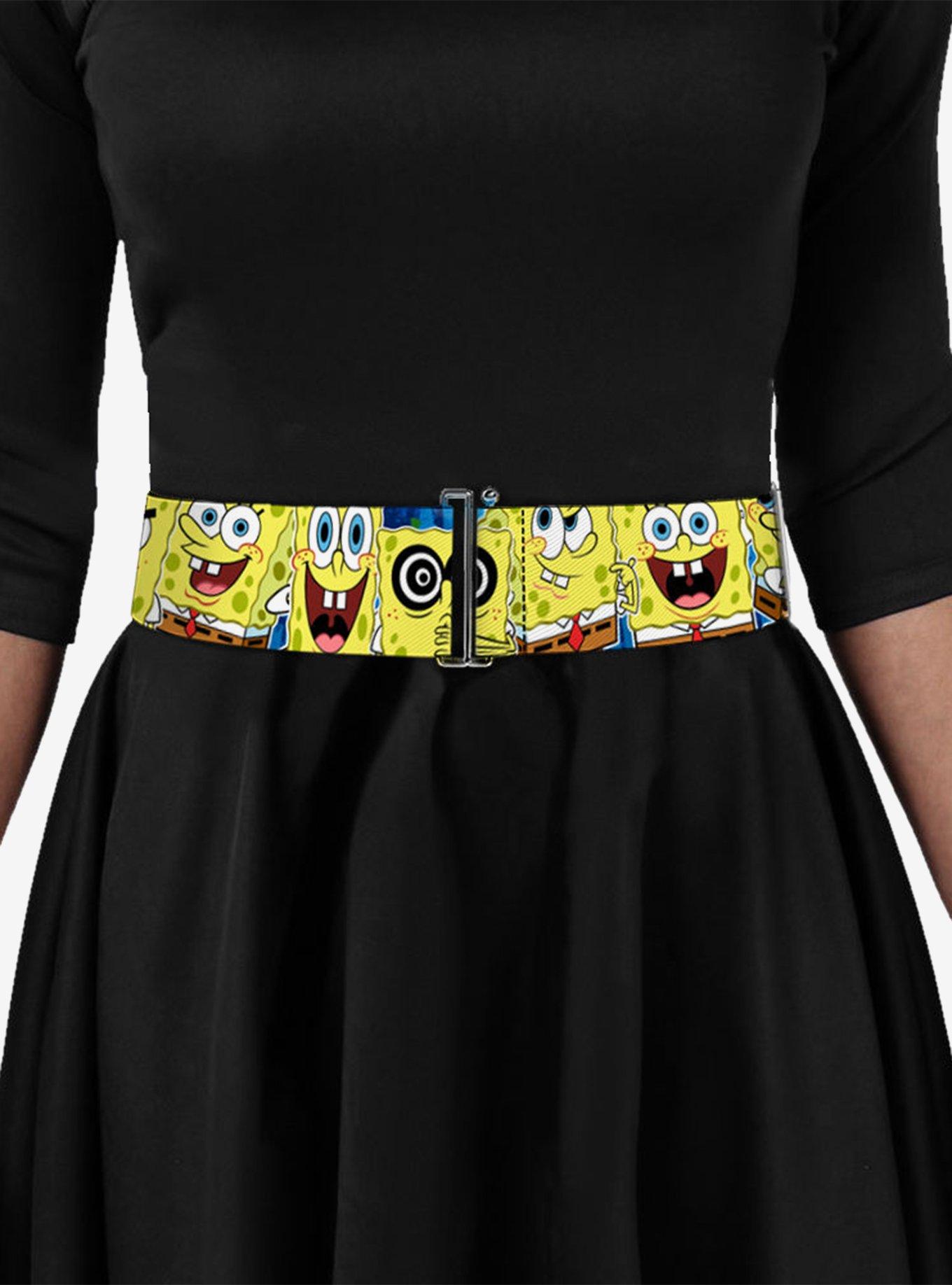 SpongeBob SquarePants Expressions Stripe Blue Cinch Belt, BRIGHT YELLOW, alternate