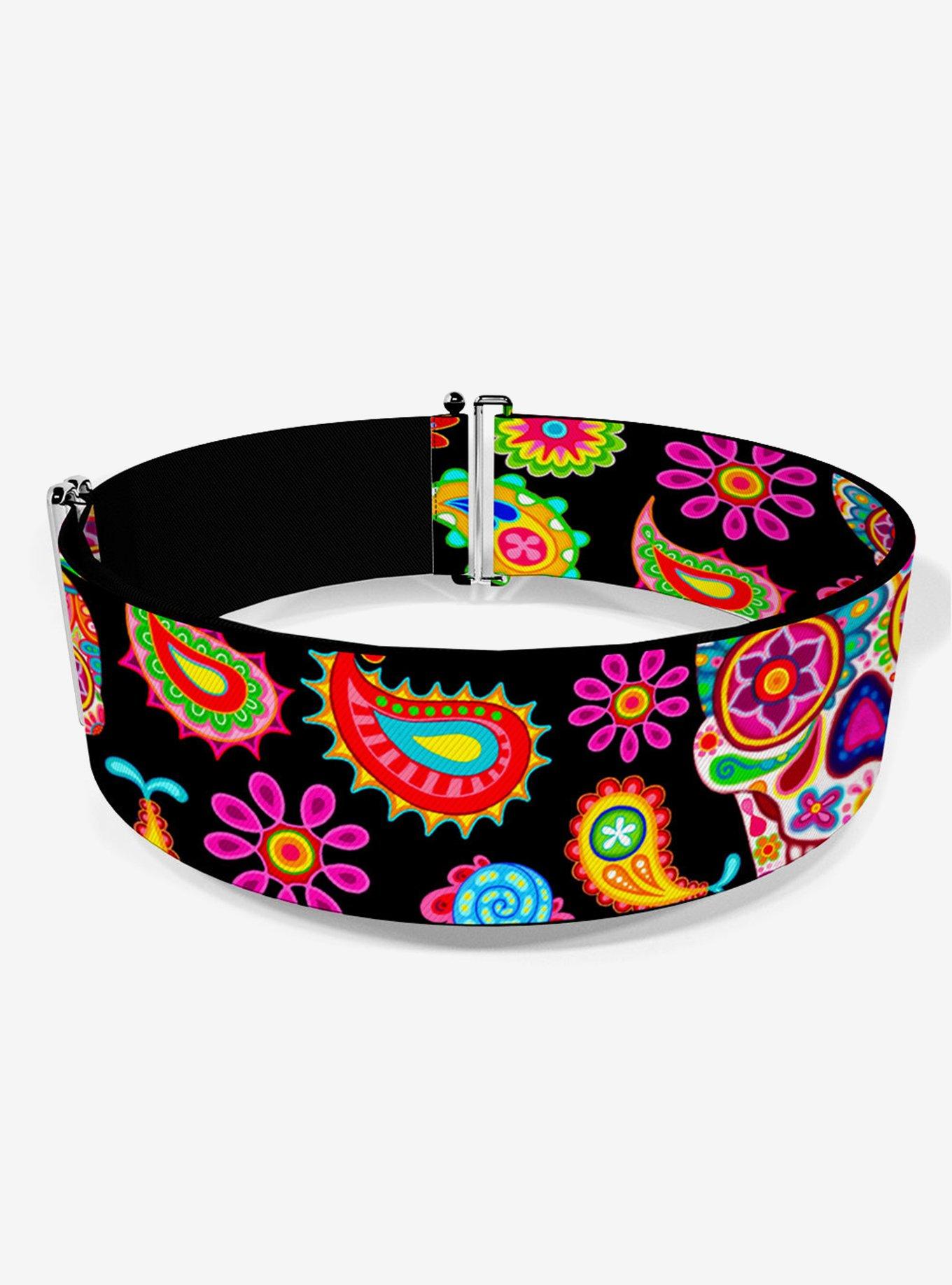 Thaneeya McArdle Bobo Sugar Skull Paisley Black Multi Cinch Belt