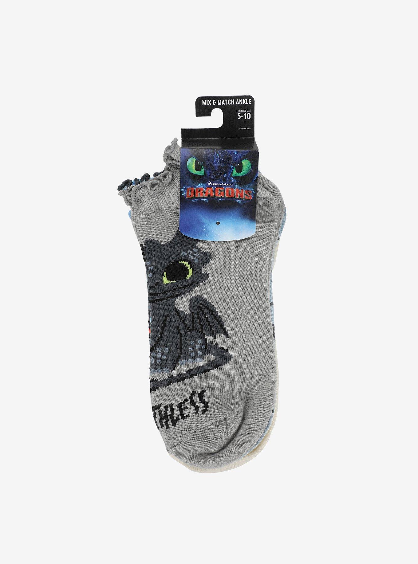 DreamWorks How To Train Your Dragon Lettuce Hem Ankle Sock Set, , alternate - view 4