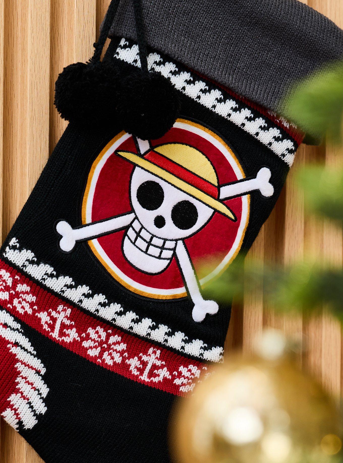 One Piece Straw Hat Crew Jolly Roger Logo Holiday Stocking &mdash; BoxLunch Exclusive, , alternate - view 2