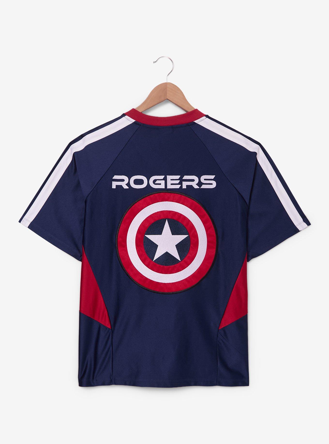 Marvel Avengers Captain America Football Jersey - BoxLunch Exclusive, BLUE, alternate - view 2