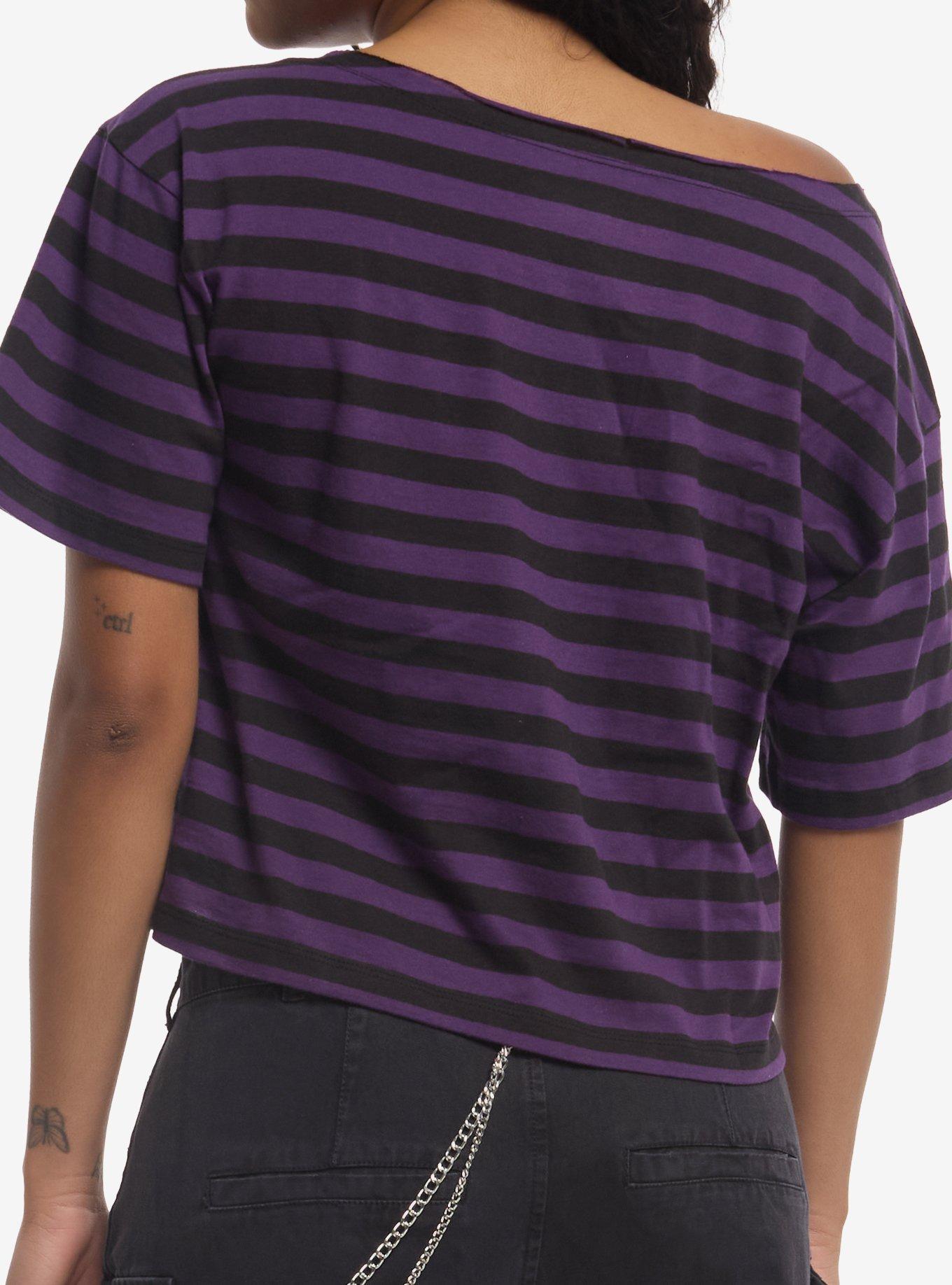 Studio Ghibli&reg; Kiki's Delivery Service Striped Girls Off-Shoulder T-Shirt, MULTI, alternate - view 3