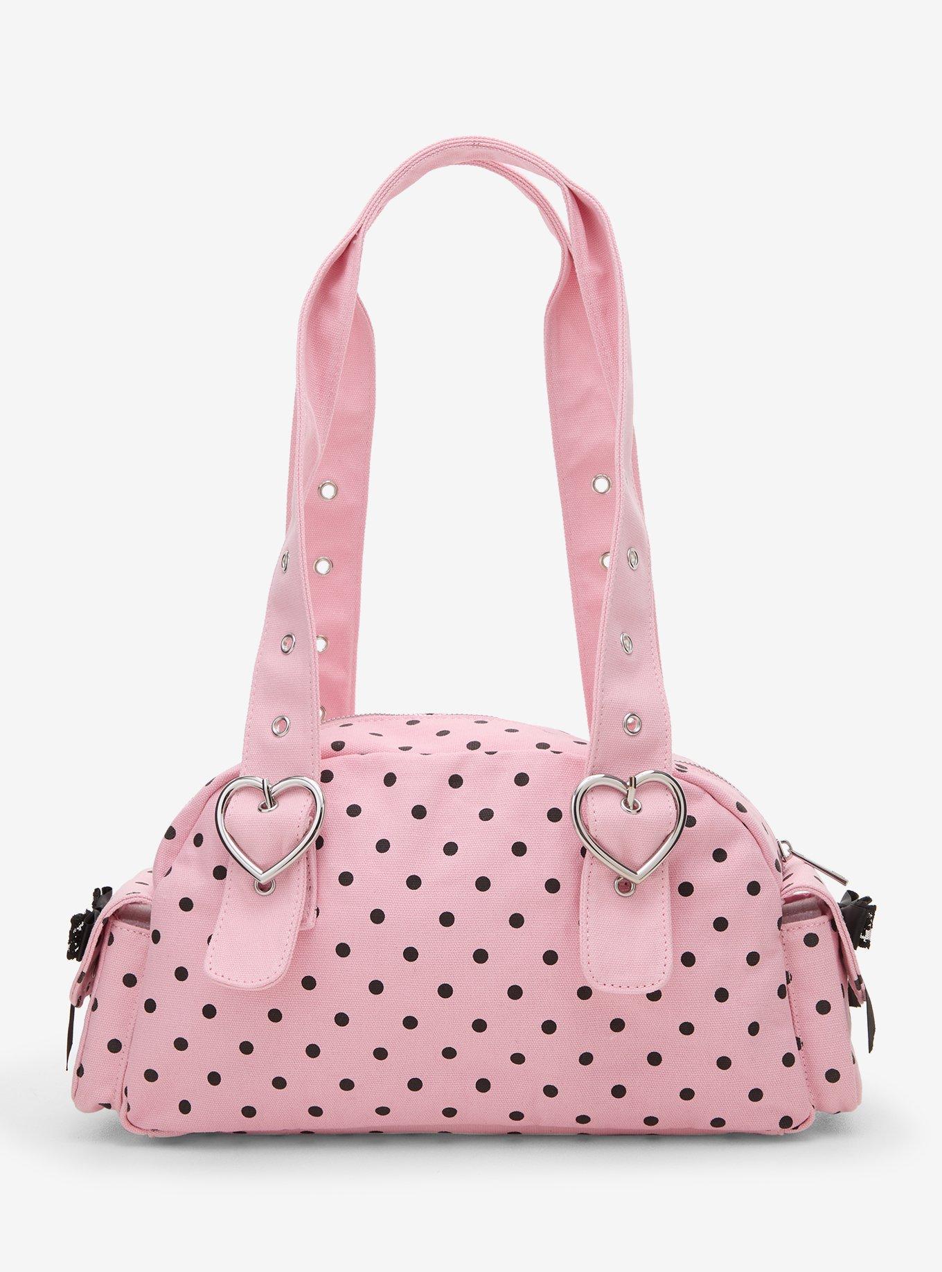 Pink & Black Polka Dot Heart Shoulder Bag, , alternate - view 3