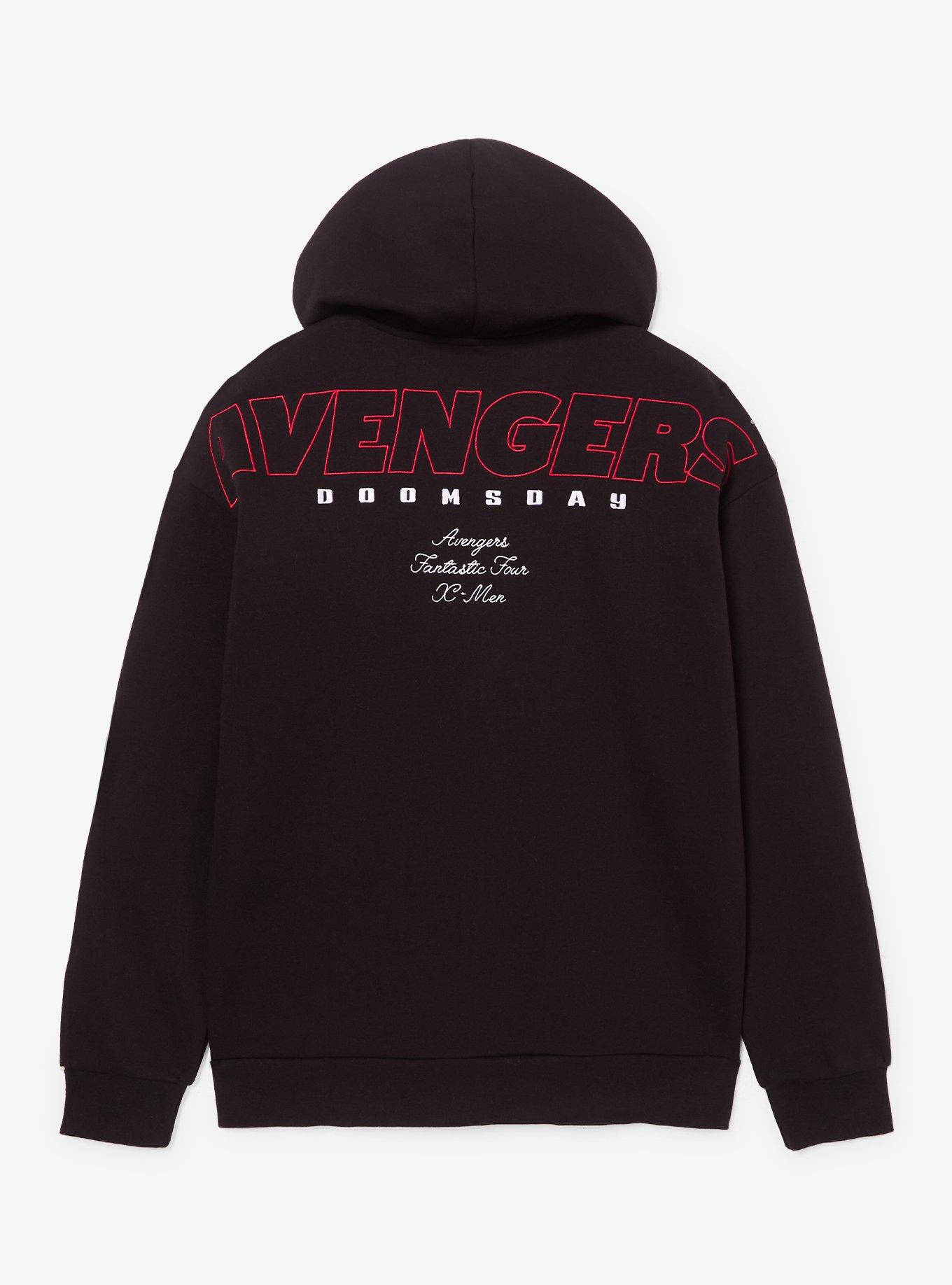 Marvel Avengers: Doomsday Team Logos Zippered Hoodie - BoxLunch Exclusive, BLACK, alternate - view 2