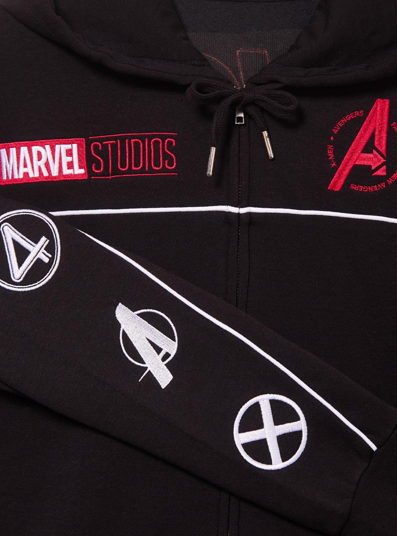 Marvel Avengers: Doomsday Team Logos Zippered Hoodie - BoxLunch Exclusive, BLACK, alternate - view 3
