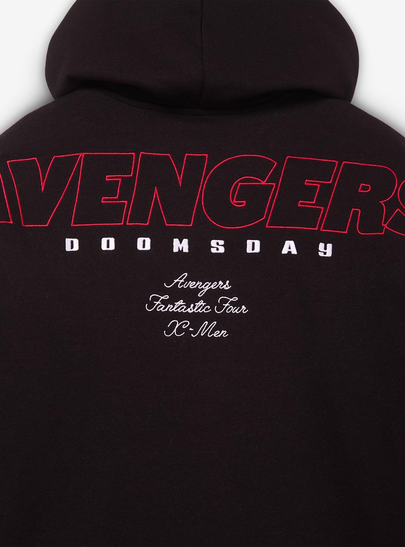 Marvel Avengers: Doomsday Team Logos Zippered Hoodie - BoxLunch Exclusive, BLACK, alternate - view 4