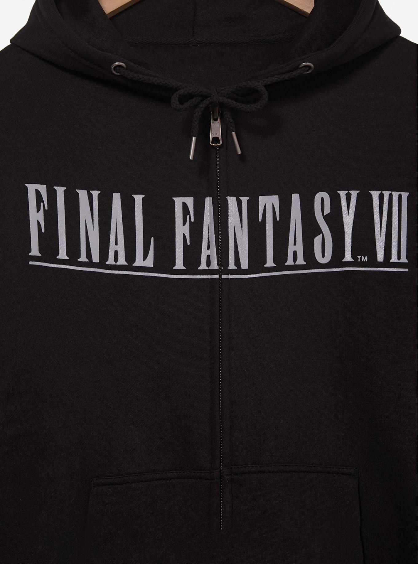 FINAL FANTASY VII Cloud Quote Zippered Hoodie - BoxLunch Exclusive, BLACK, alternate - view 3