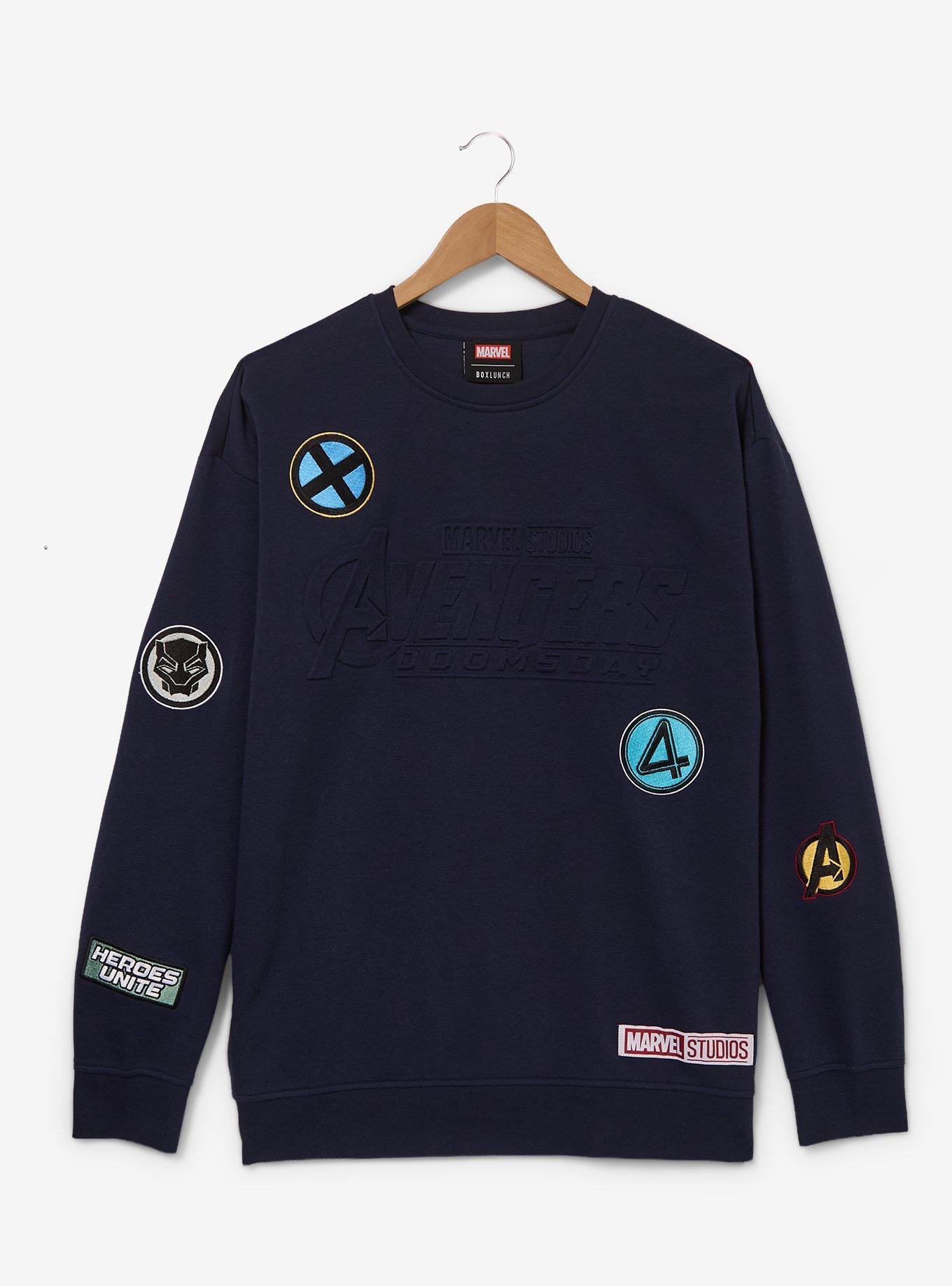 Marvel Avengers: Doomsday Team Badges Crewneck - BoxLunch Exclusive, NAVY, alternate - view 2