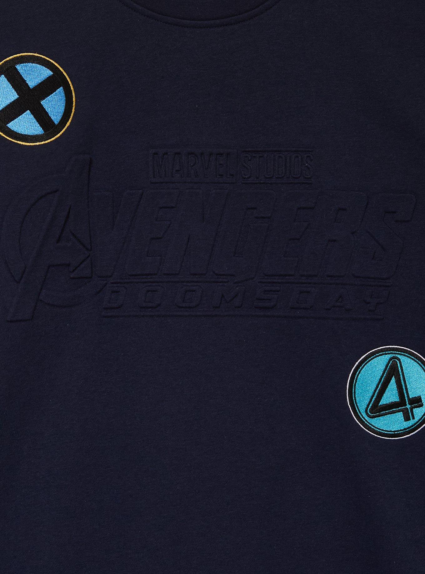 Marvel Avengers: Doomsday Team Badges Crewneck - BoxLunch Exclusive, NAVY, alternate - view 3