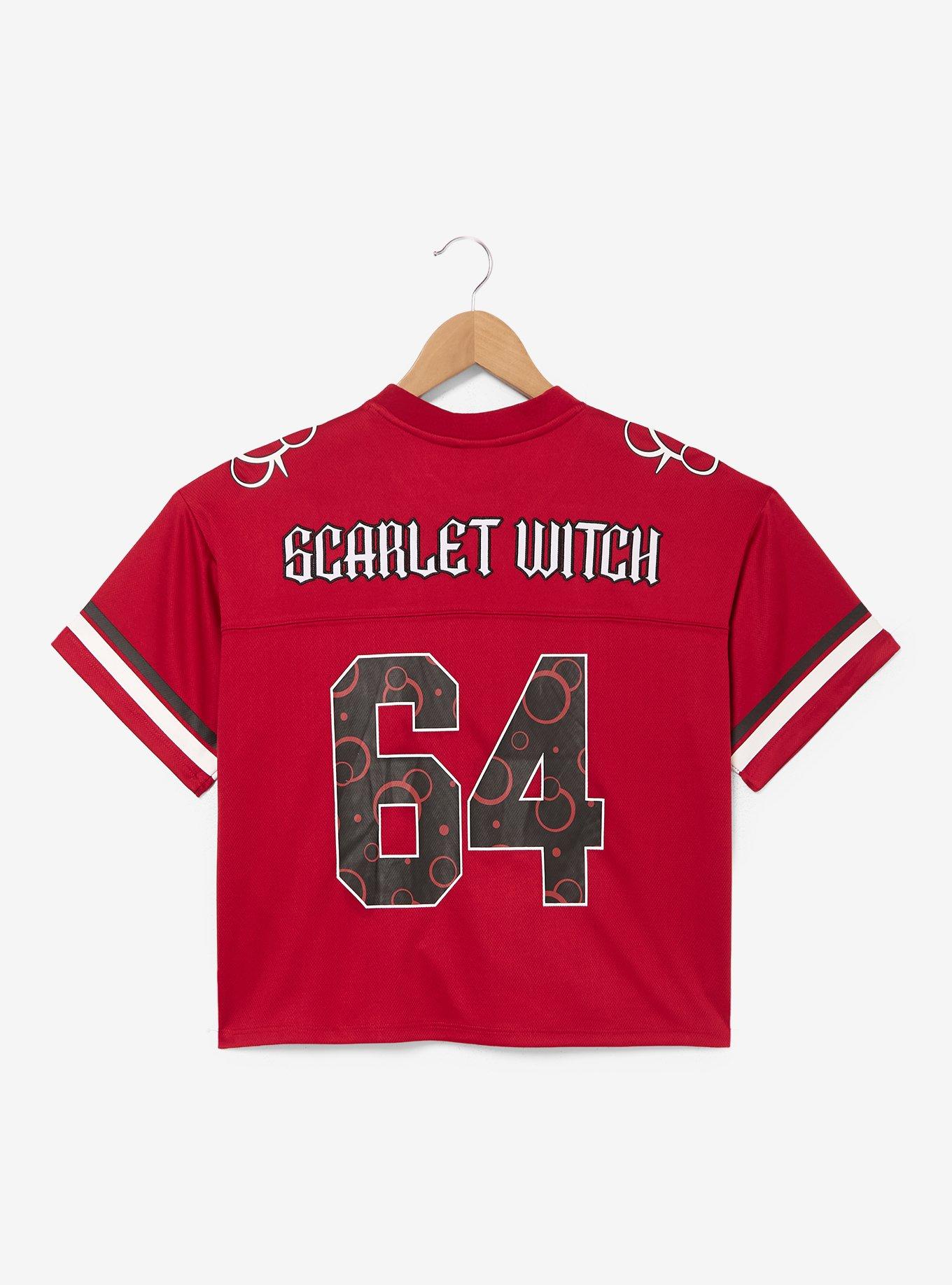 Marvel Scarlet Witch Women's Cropped Football Jersey - BoxLunch Exclusive, BLACK, alternate - view 2
