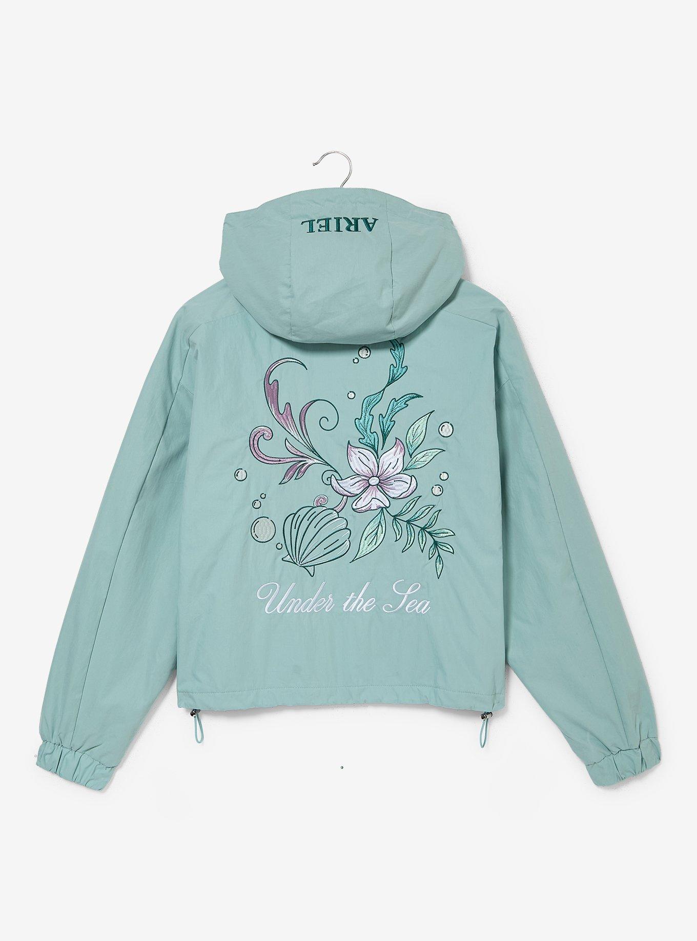 Disney Princess Ariel Floral Women's Plus Size Cropped Windbreaker - BoxLunch Exclusive, , alternate - view 2