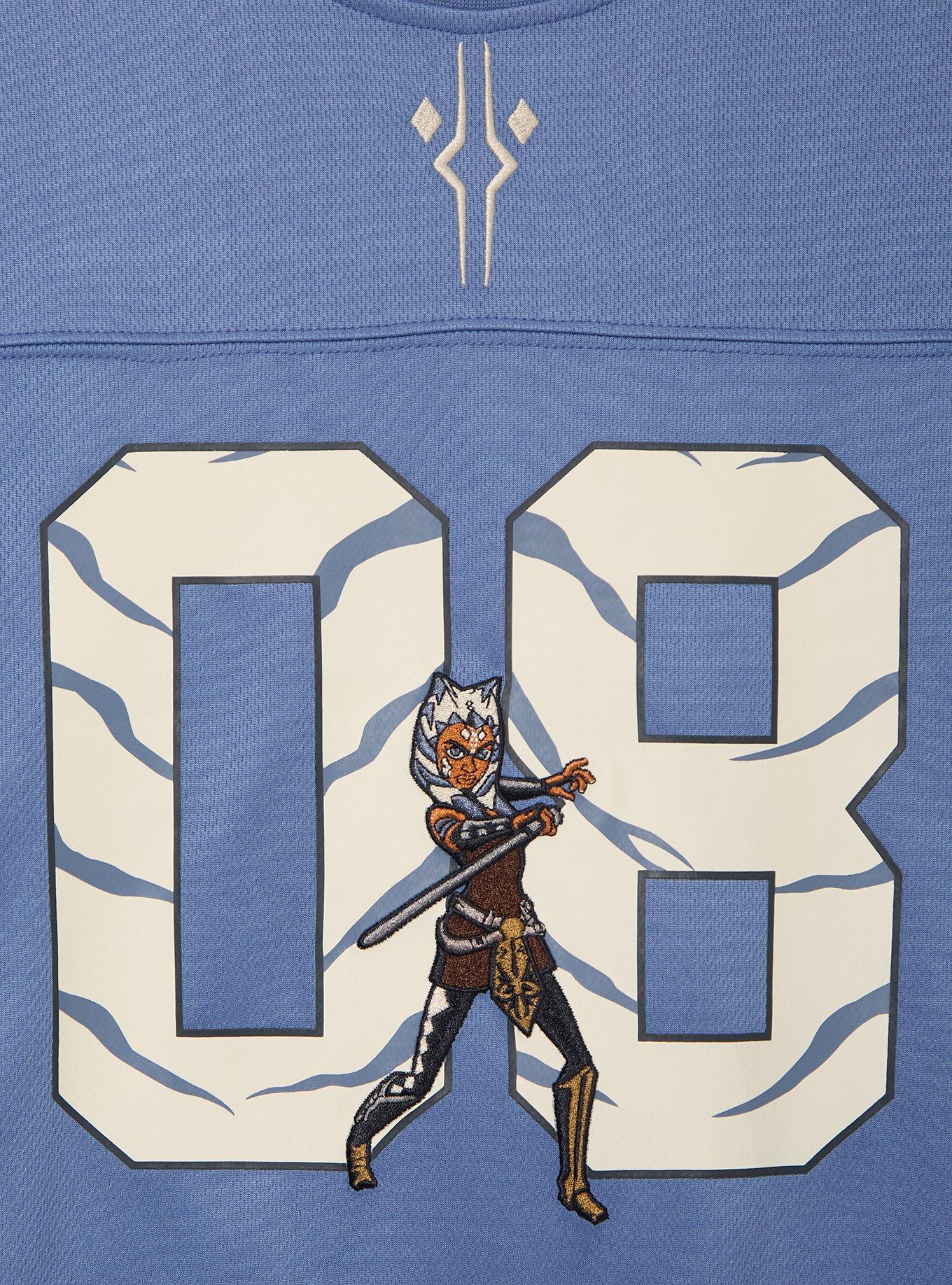 Star Wars Ahsoka Women's Cropped Football Jersey - BoxLunch Exclusive, ORANGE, alternate - view 3