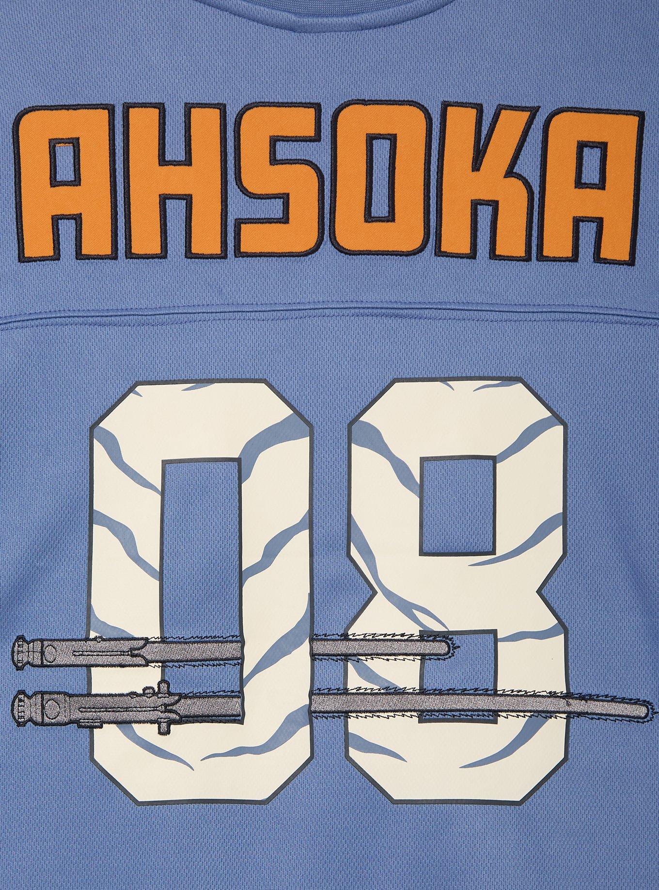 Star Wars Ahsoka Women's Cropped Football Jersey - BoxLunch Exclusive, ORANGE, alternate - view 4