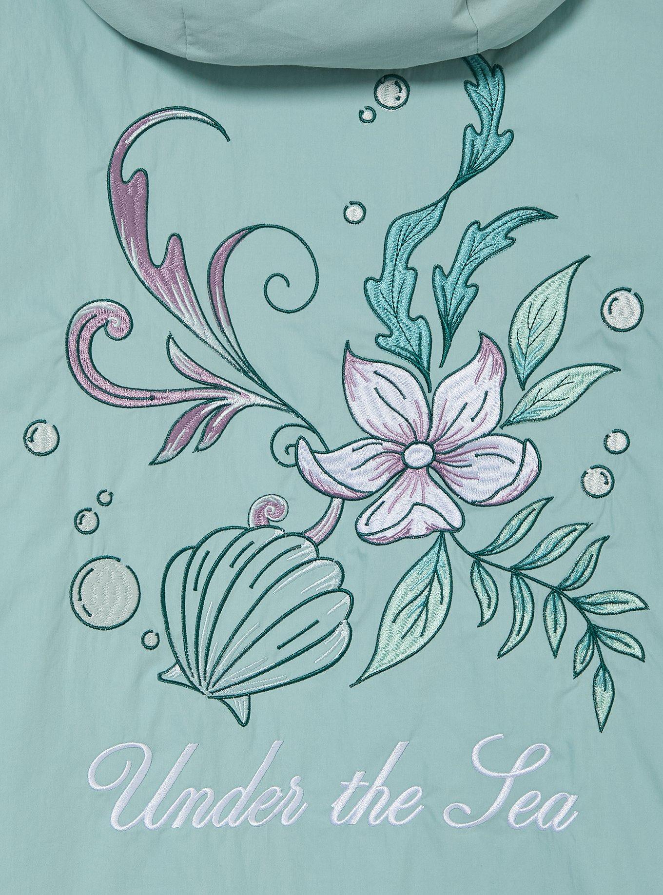 Disney Princess Ariel Floral Women's Cropped Windbreaker - BoxLunch Exclusive