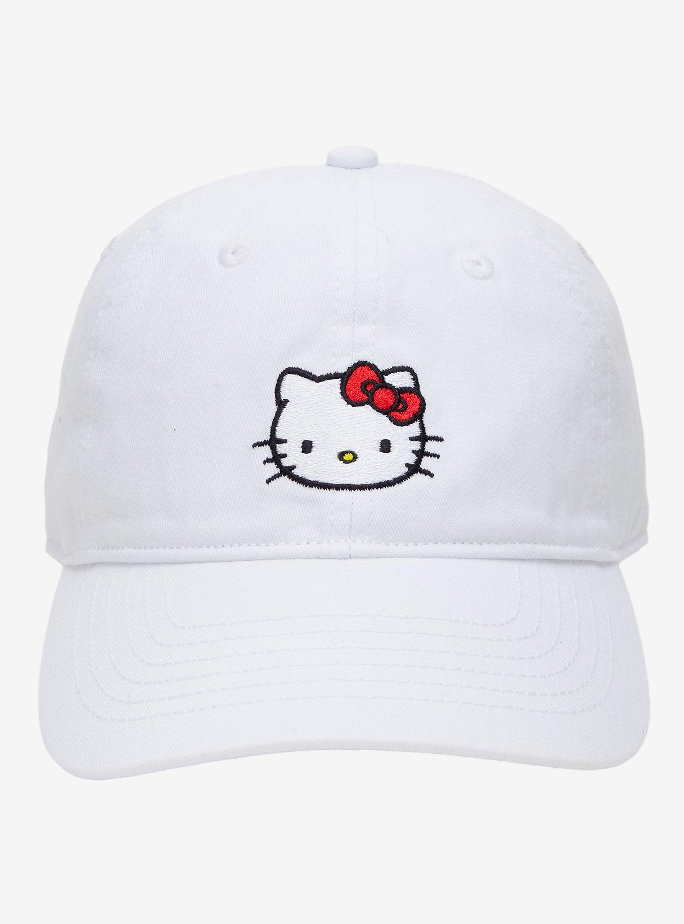 Hello Kitty Embroidered White Dad Cap, , hi-res