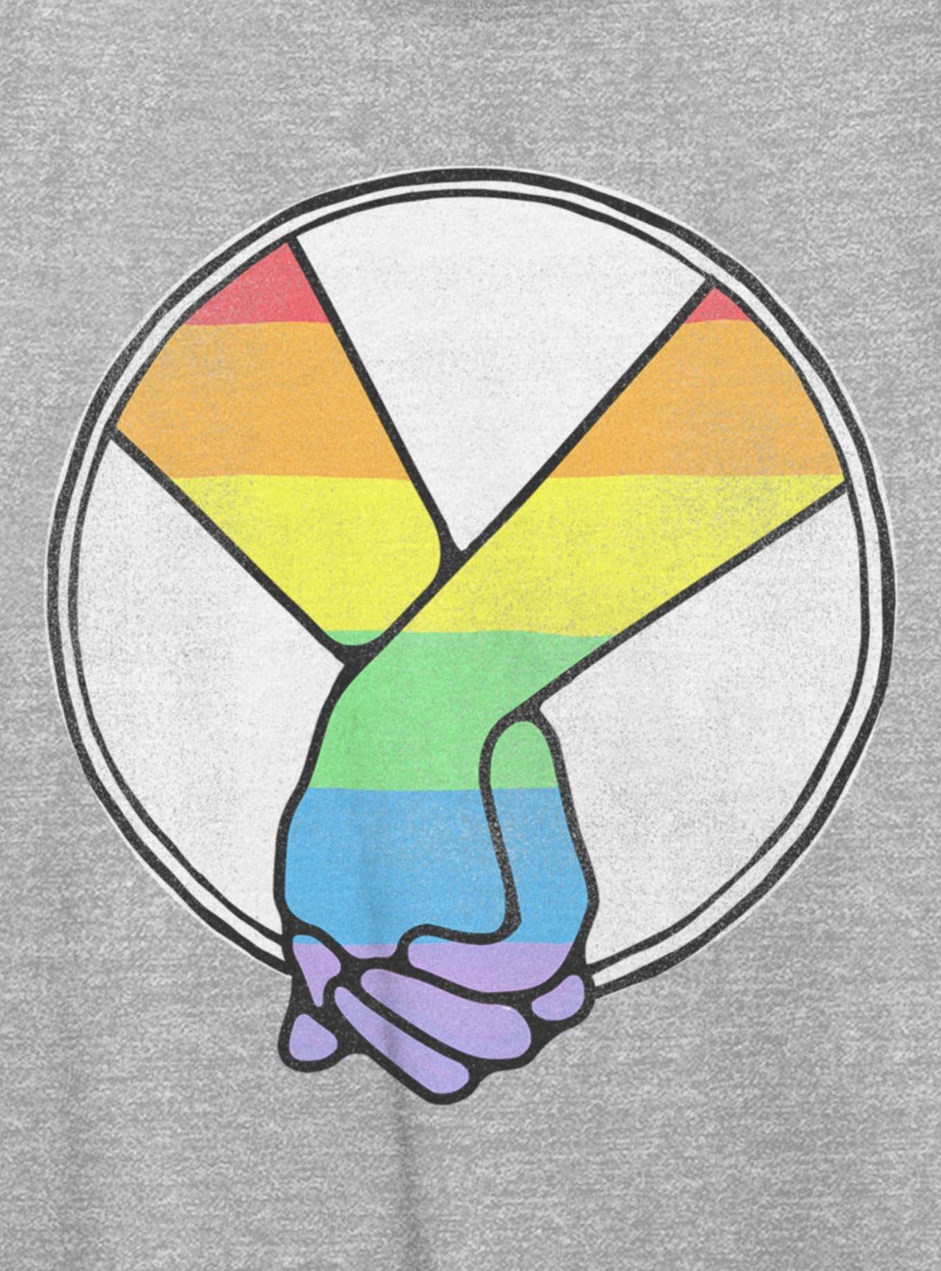 Holding Hands Pride Girls Oversized T-Shirt, ATH HTR, alternate - view 2