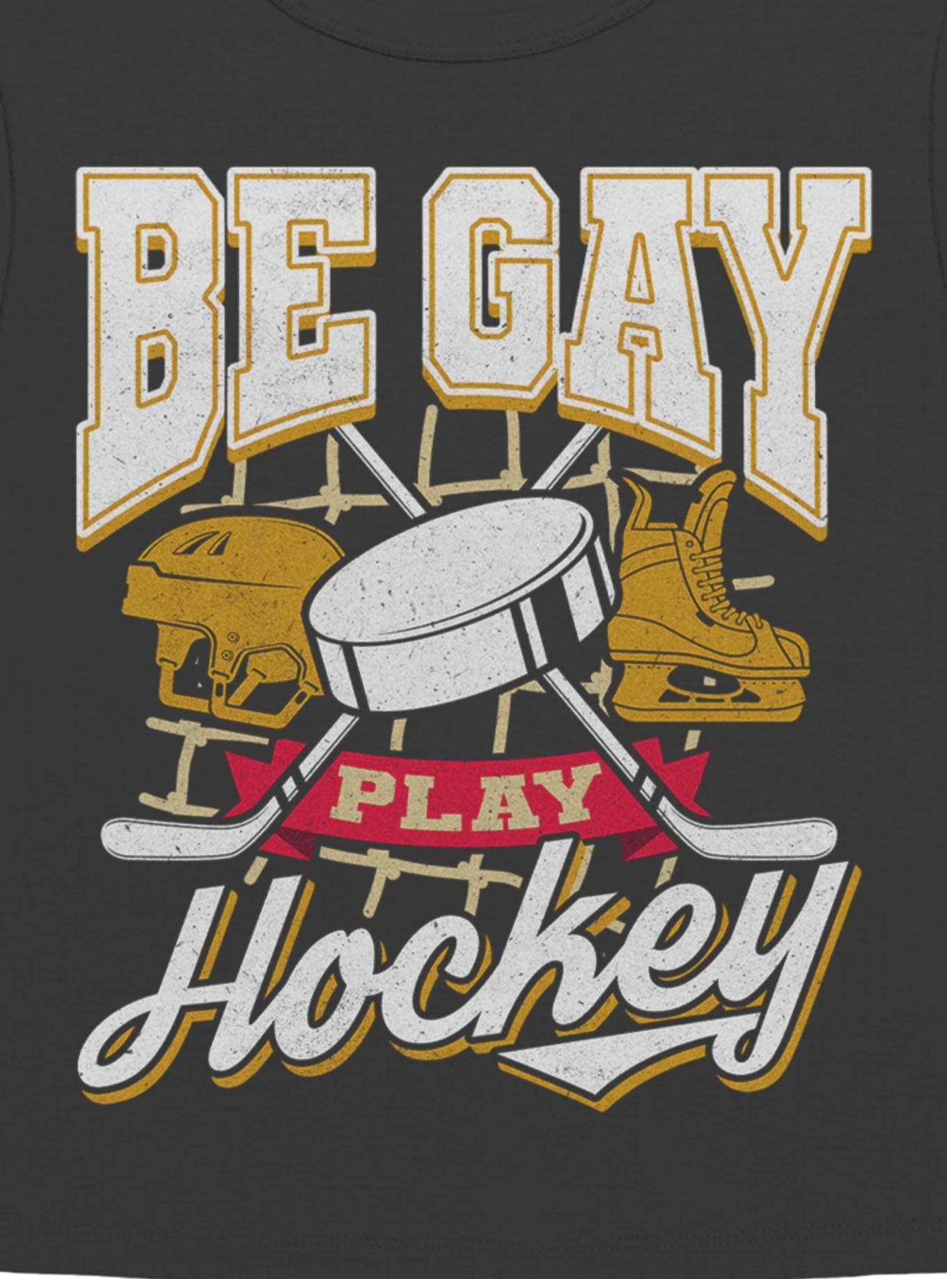 Be Gay Play Hockey Girls Baby T-Shirt, , hi-res