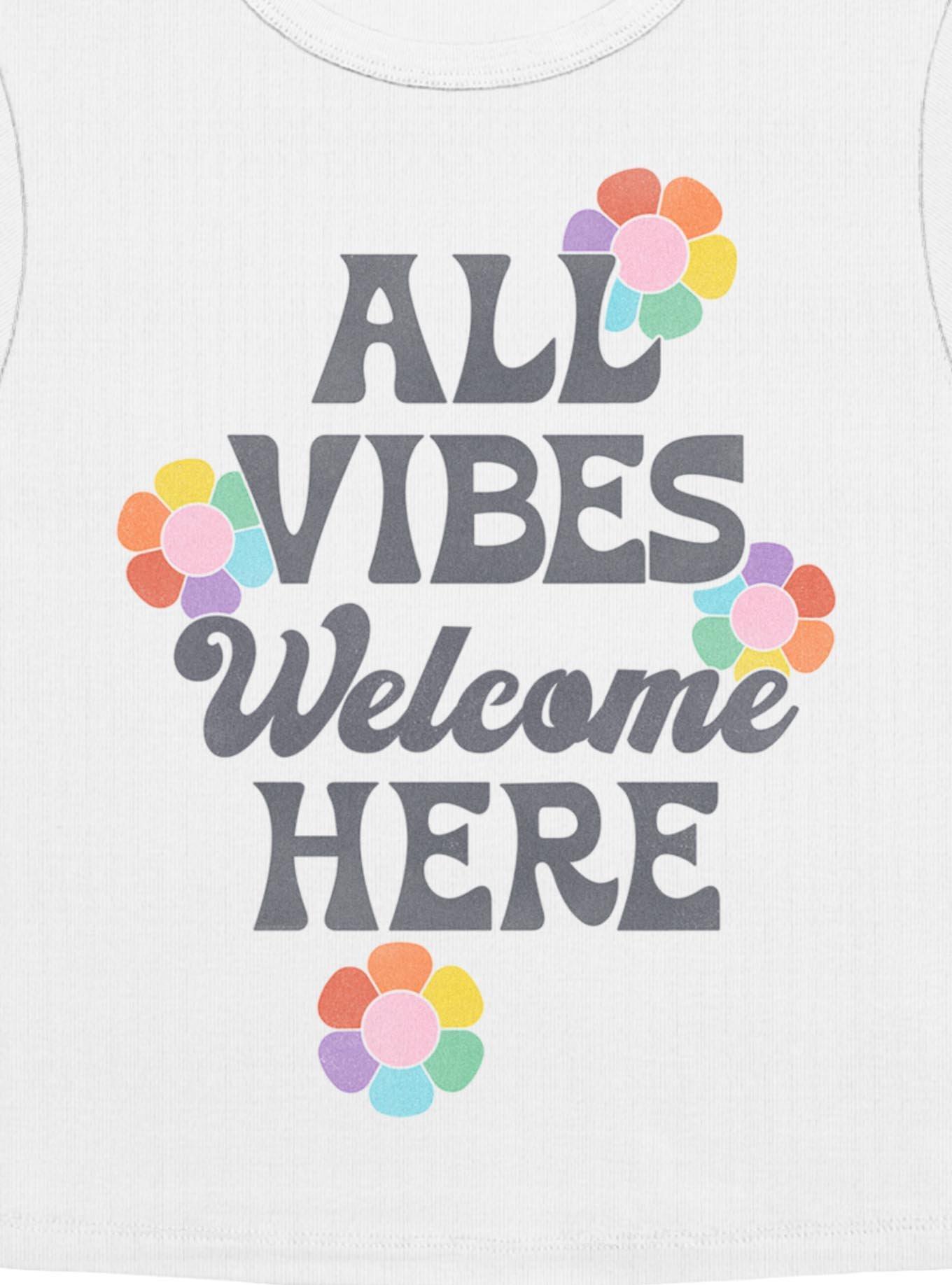 All Vibes Welcome Here Girls Baby T-Shirt, , hi-res