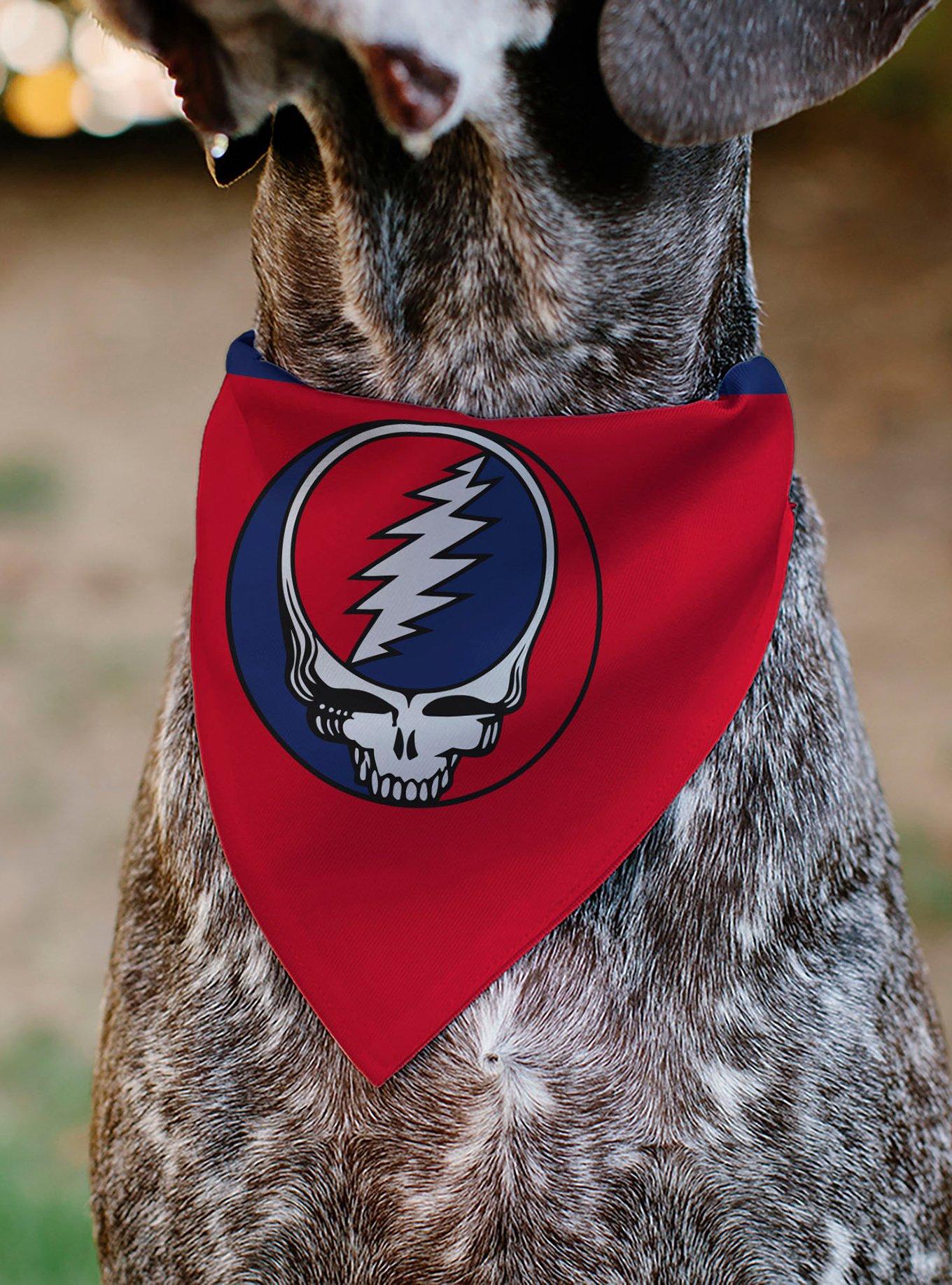 Grateful Dead Steal Your Face Logo Centered and Slip On Collar Pet Bandana - Bandana Only, , alternate